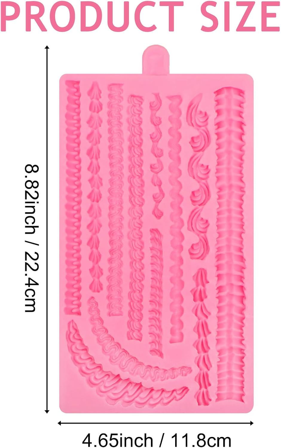 Lambeth Cake Border Fondant Molds, Whipped Cream Shaped Silicone Molds, Cake Decoration Chocolate Baking Molds for Cupcake Topper Mousse Cookie Candy Gum Paste Clay Resin DIY Crafts