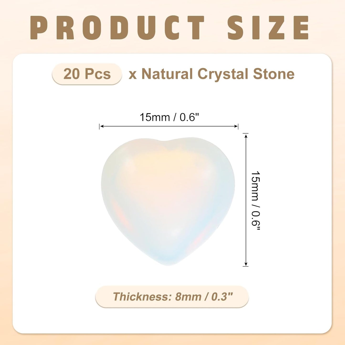 PATIKIL 20 Pcs Natural Heart Shaped Crystal Stone, 0.6 Inch Mini Polished Love Gemstone Crystal, Pocket Rock Engraved Worry Stones for Women Gifts Meditation, AB White