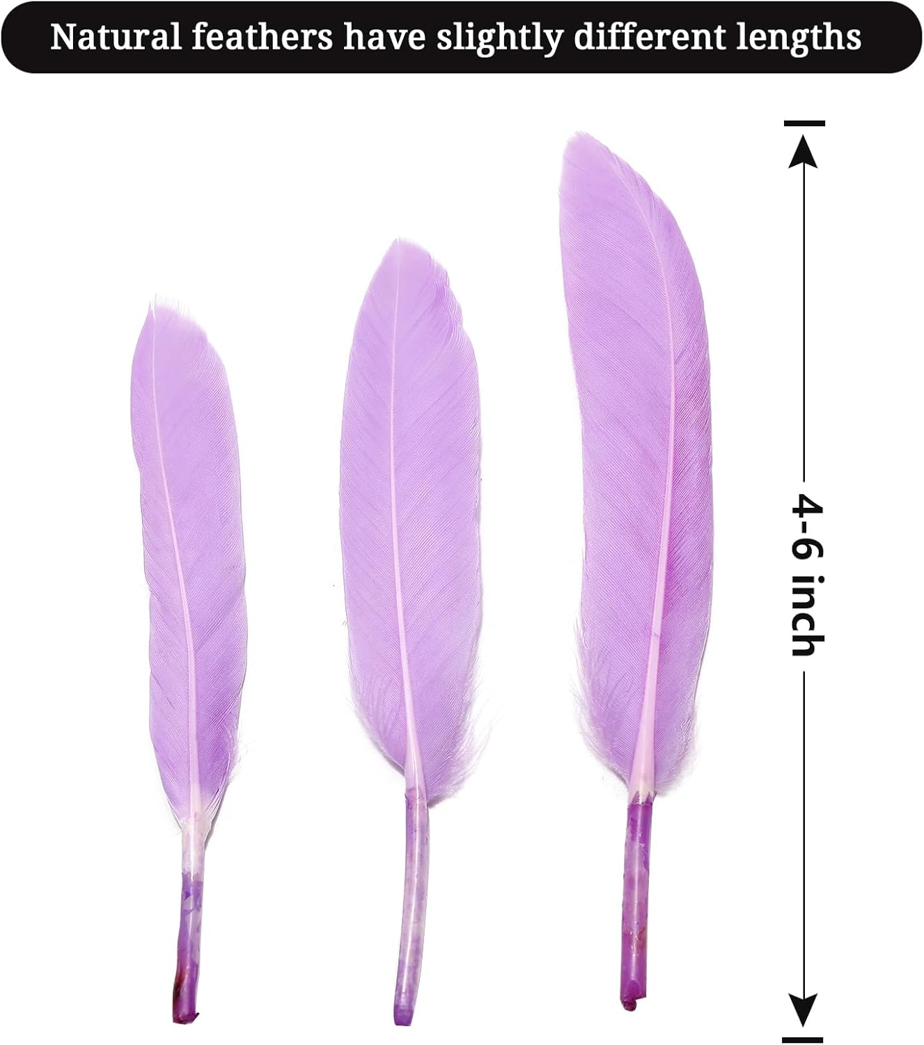 FeelfunFeather 120pcs Light Purple Goose Cochettes Feather Natural Bulk 4-6 inch 10-15cm for Wedding Party Christmas Decorations DIY Crafts Goose Cochettes Feather