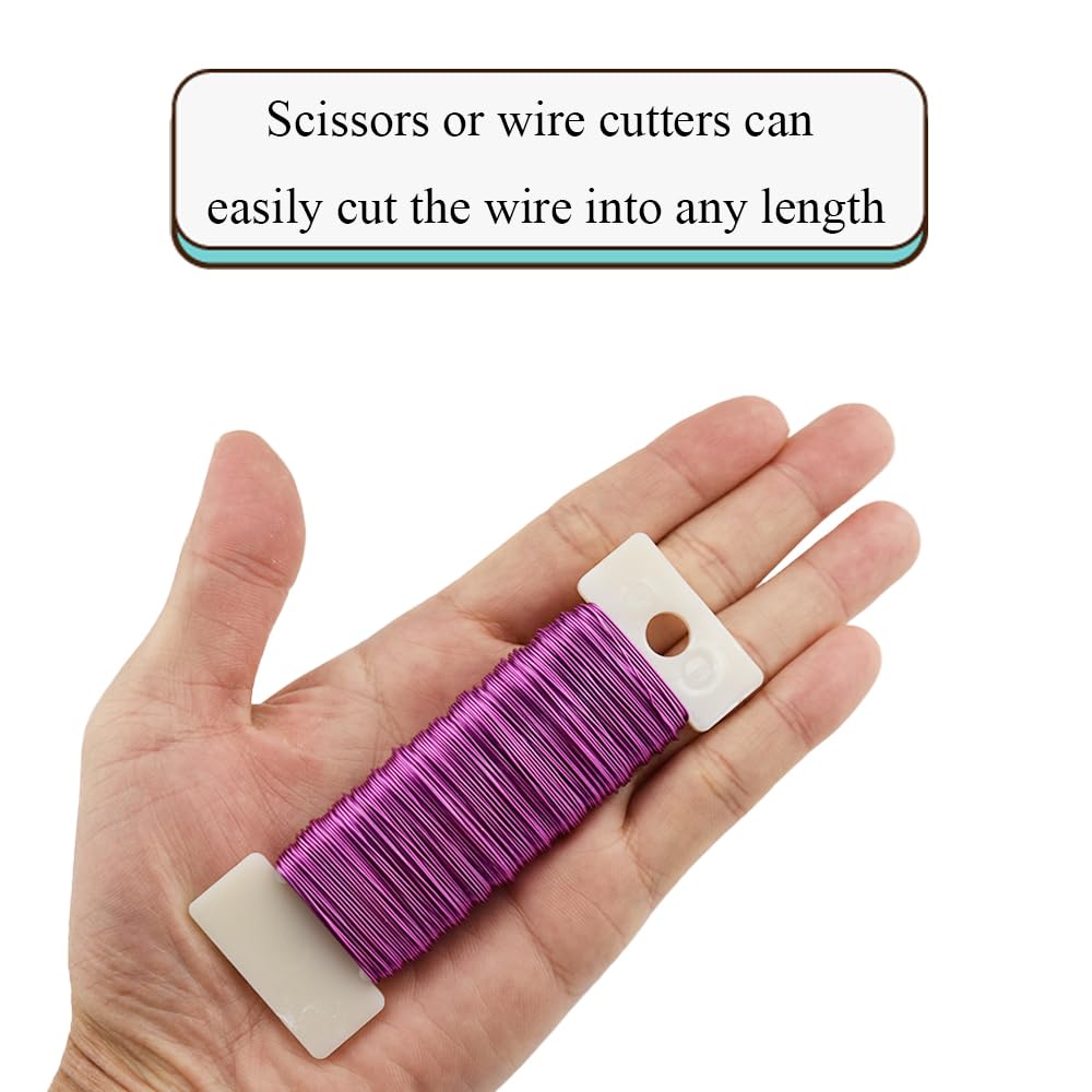 HAHIYO 26Gauge Pink Metal Floral Wire - 3 Rolls, 115 Yards (345 Feet) - Flexible Paddle Wire for Craft, Christmas Wreath, Flower Arrangement, Bouquet Wrapping, Wedding, DIY