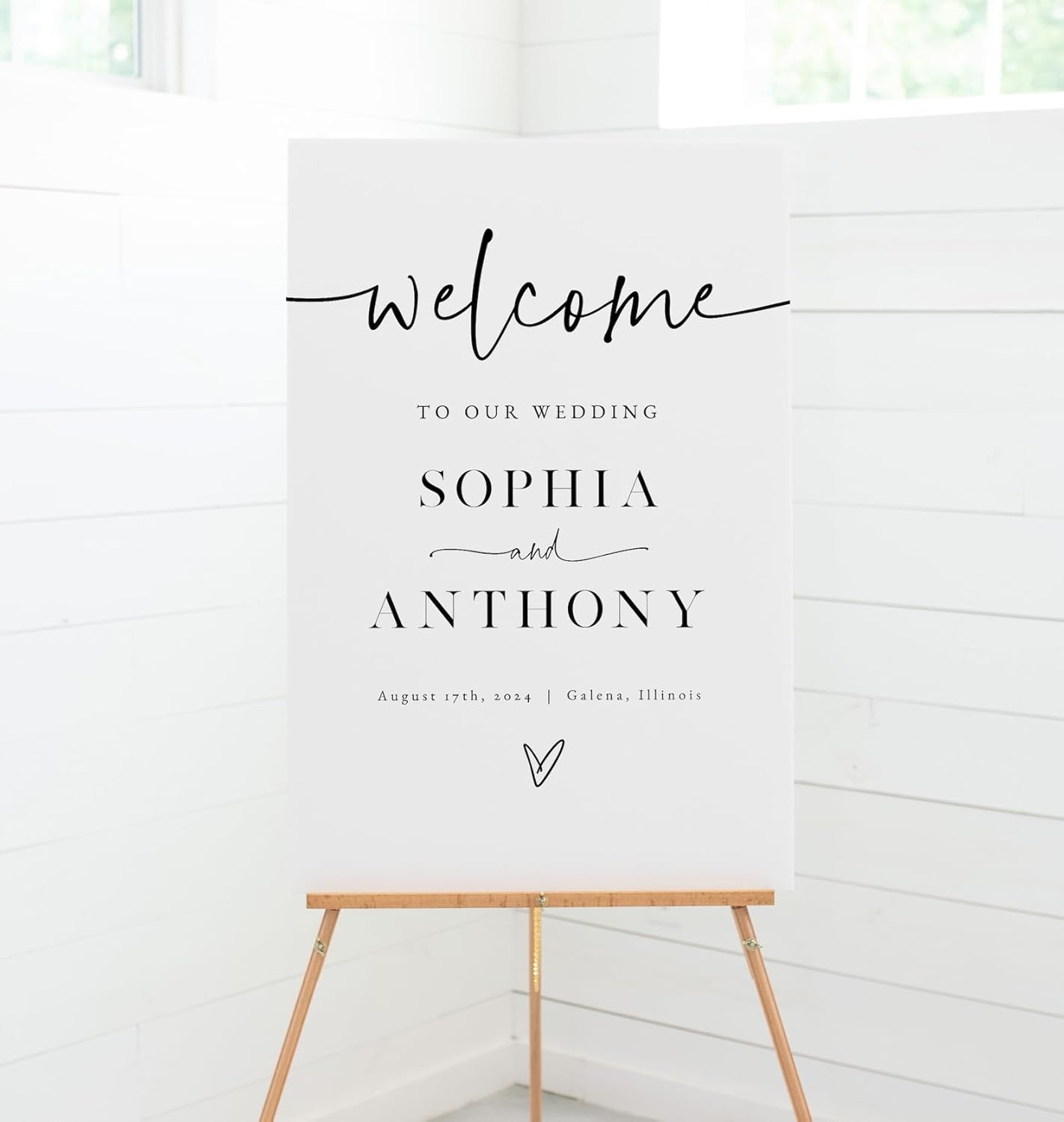 Welcome Wedding Sign Personalized, Personalized Wedding Welcome Sign Minimalist