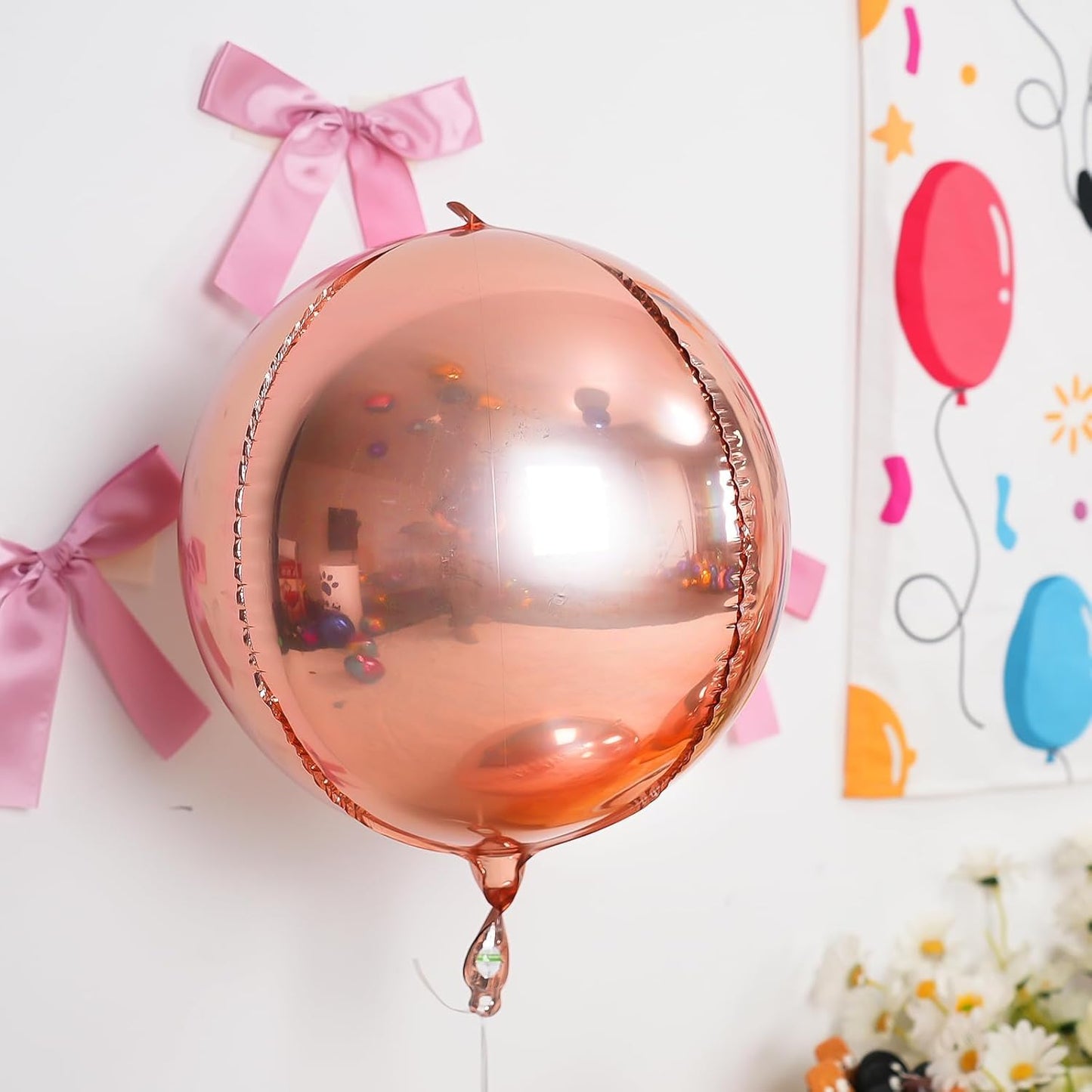 12Pcs Champagne Gold Round Foil Balloons, 22" 15" 10" 4D Helium Ball Balloon, Metallic Foil Balloon for Birthday Graduation Wedding Anniversary New Year Eve Disco Prom Party Decorations