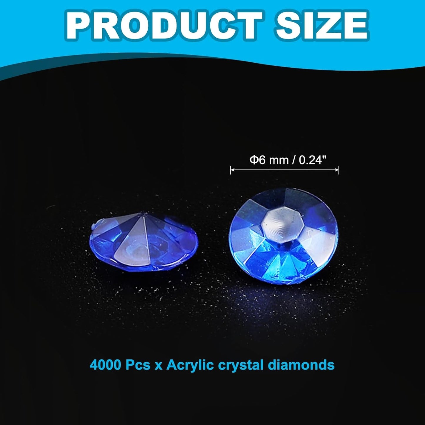 PATIKIL 4000 Pcs Wedding Table Scatter Confetti Crystals 6mm Acrylic Diamonds Vase Fillers Gems for Table Centerpiece Decorations Party Vase Beads, Dark Blue