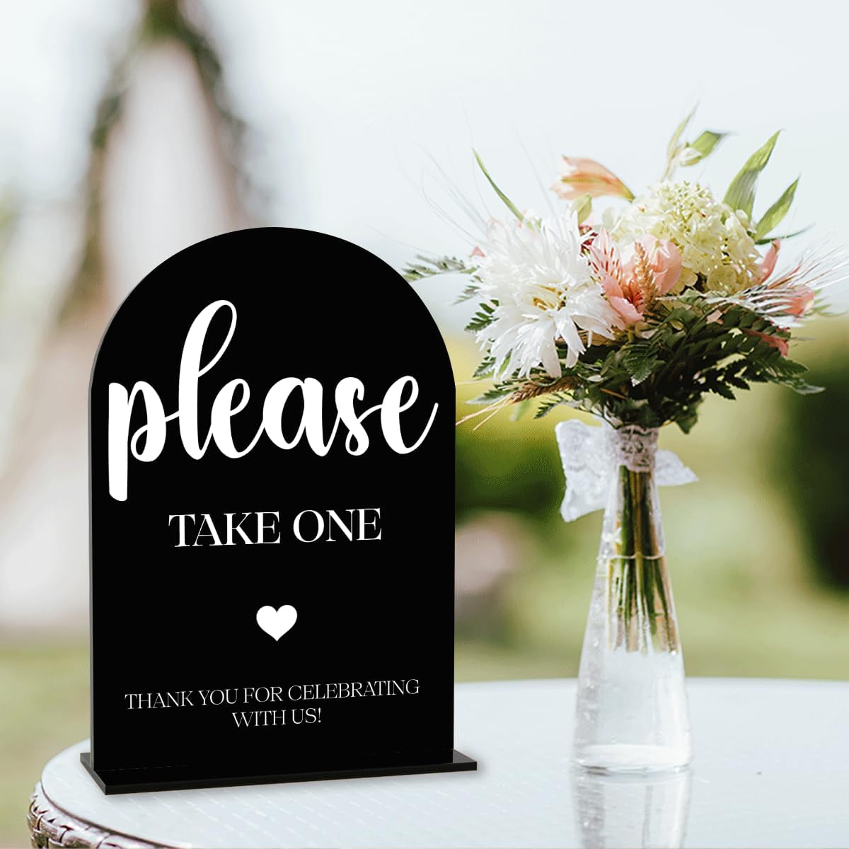 Black Please Take One Sign, Wedding Engagement Bridal Shower Baby Shower Decor for Reception Reception, Weddings Acrylic Sign