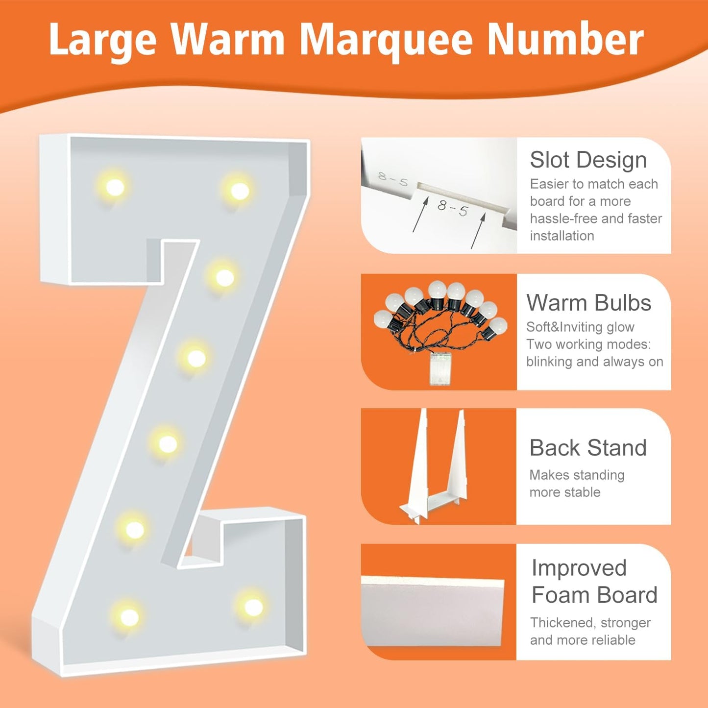 3FT Marquee Light Up Letters, Large Light Up Letters Z, Marquee Letter 3 Feet Tall, Mosaic Lighted Letter for Party Decoration Baby Shower Anniversary Proposal Wedding Decor