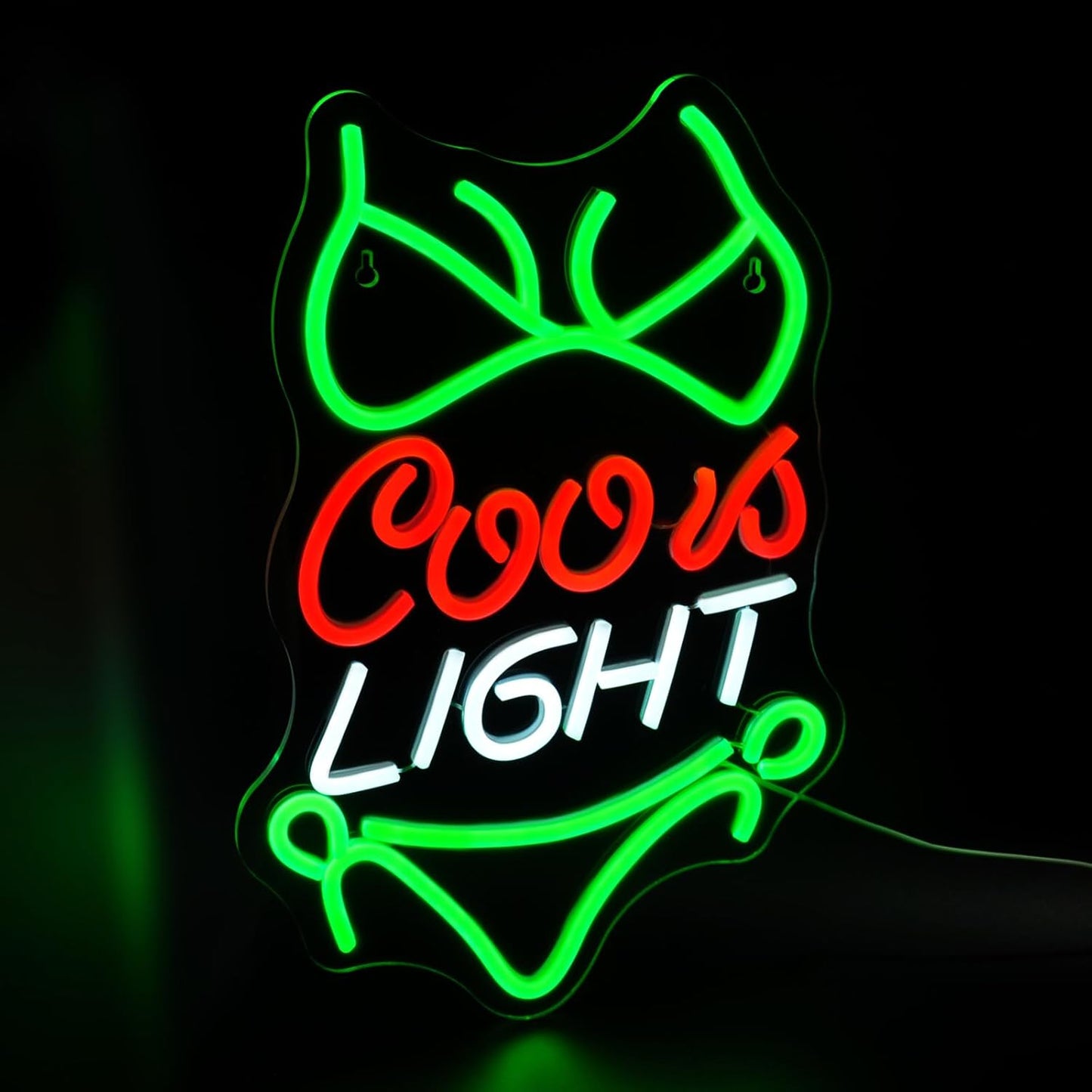 Crs Light Neon Signs for Wall Decor Beer Bar Signs for Man Cave Decor Green LED Neon Sign for Room Neon Light Sign for Wall Decor Birthday Party USB Powered