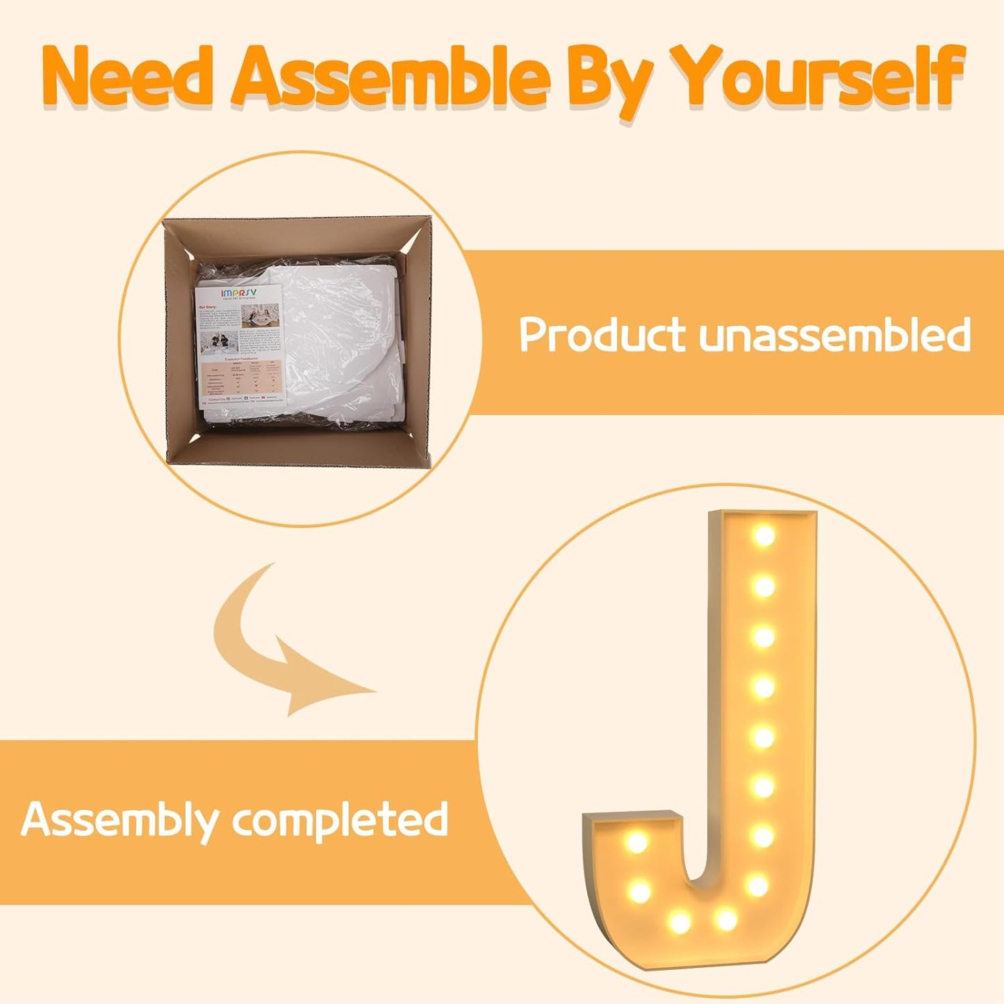 Marquee Letters 4 Feet Tall Large Light Up Letters J Happy Birthday Decorations Marry Me Engagement Party Decor Yellow Light Birthday Decorations Balloon Arch Kit Foam Sign J