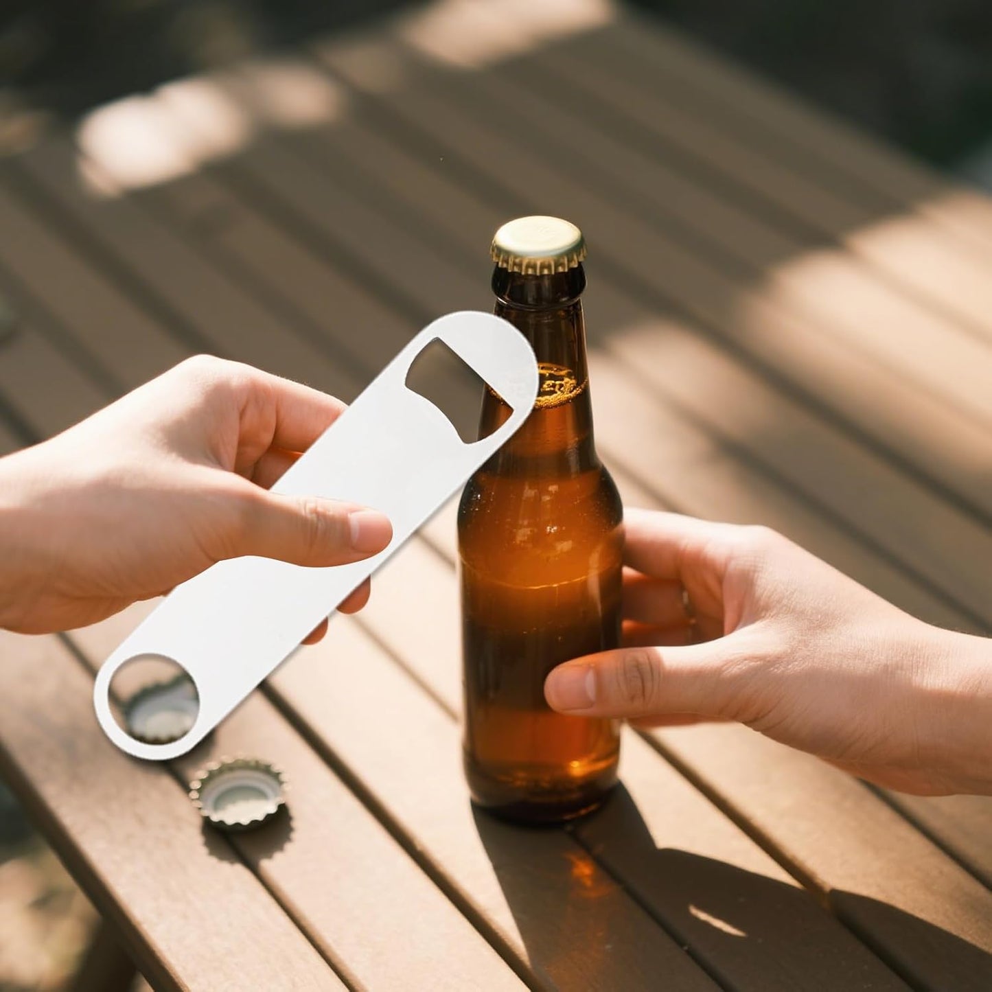 25 Pcs Sublimation Bottle Opener Personalized Blanks Flat Beer Bottle Opener Stainless Steel Sublimation Blank Products for Bar Kitchen Restaurant (White）