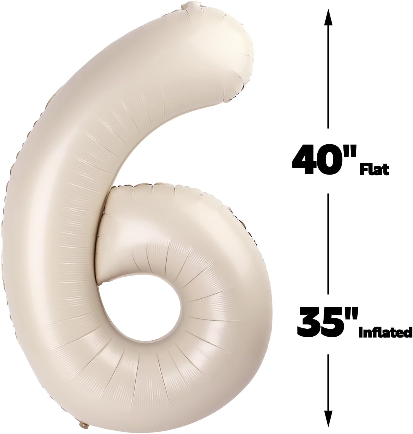 40 Inch Cream White Mylar Foil Number 26 62 Birthday Balloon, 26 Boy Girl Party Decorations Supplies, Big Helium Balloons Numbers for 26 62 Men Women Anniversary