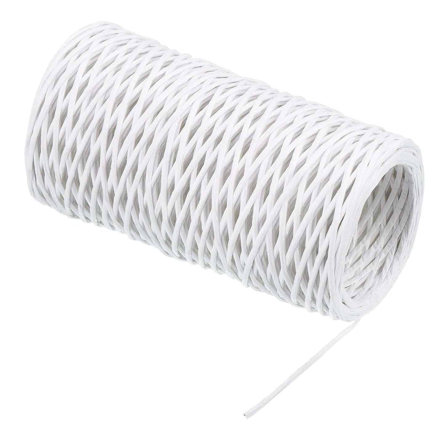 PATIKIL 164 Feet Floral Bind Wire Wrap Twine, 1mm Florist Wire Iron Wire Paper Covered Vine Wrapping Binding Wire for Flower Bouquets, White