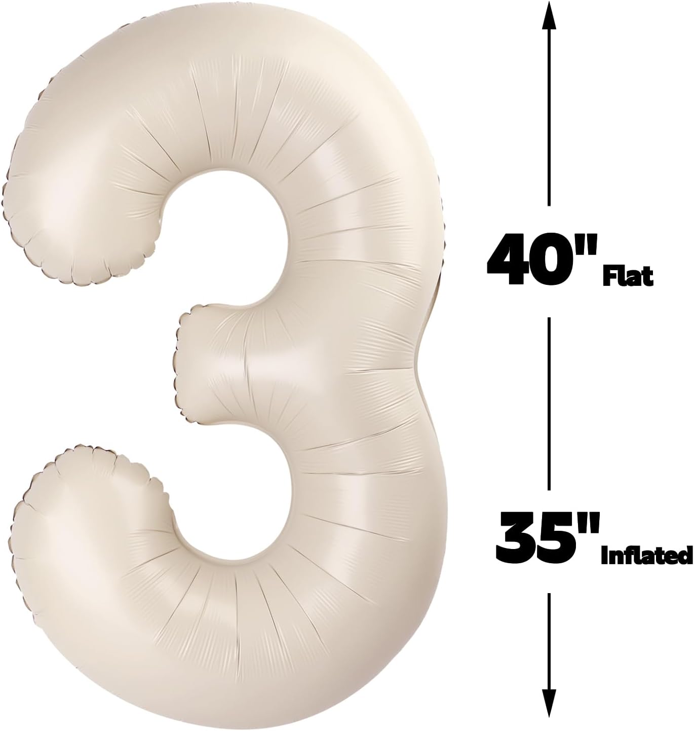 40 Inch Cream White 23 32 Large Number Balloon, 23 32 Cream White Birthday Party Decorations, Numbers 23 32 Foil Balloons for Anniversary Graduations Celebration Supplies