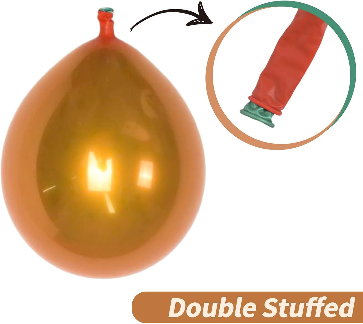 Chrome Gold Balloons, 50 PCS 10 Inch Double-Layered Metallic Light Gold Balloons, Shiny Thick Chrome Metallic Latex Helium Balloon for Birthday Wedding Party Decoration Supplies