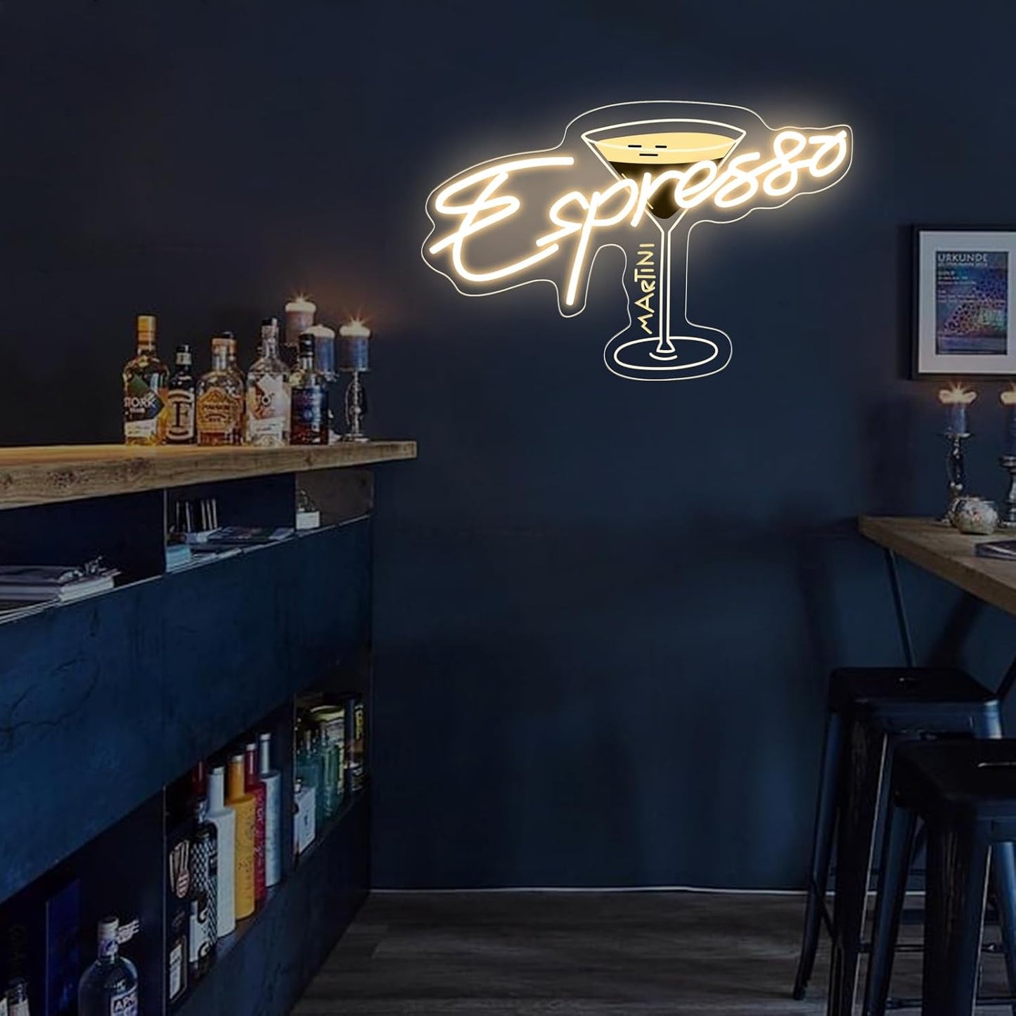Espresso Martini Neon Sign, Cocktail Club Wall Art Decor,Tini Time Wall Decor,Martini Lover Gift,Retro Espresso wall sign,Retro Alcohol Gift, 16.5"x11.6"