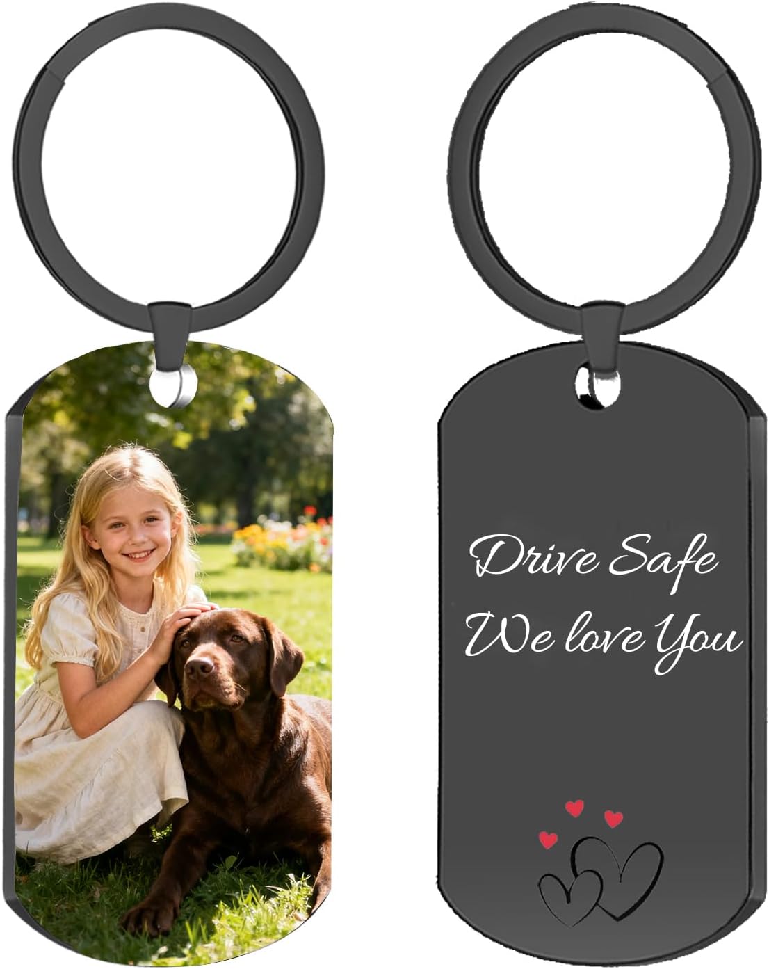 Custom Keychain with Picture, Personalized Double-sided Keychains Gifts for Boyfriend, Family, Lover