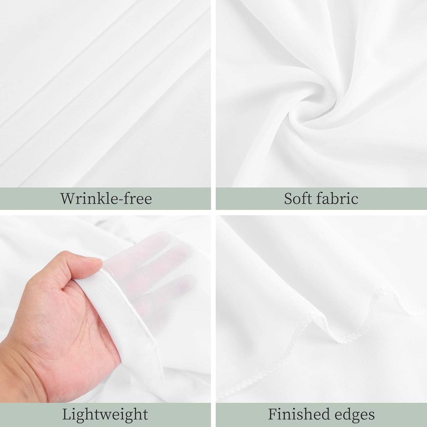 4 Panels White Wedding Ceiling Drapes 5ftx30ft Ceiling Drapes Chiffon Fabric Arch Draping Sheer Curtains Soft Drapery Draping Wedding Ceiling Decorations for Party Ceremony Stage Swag