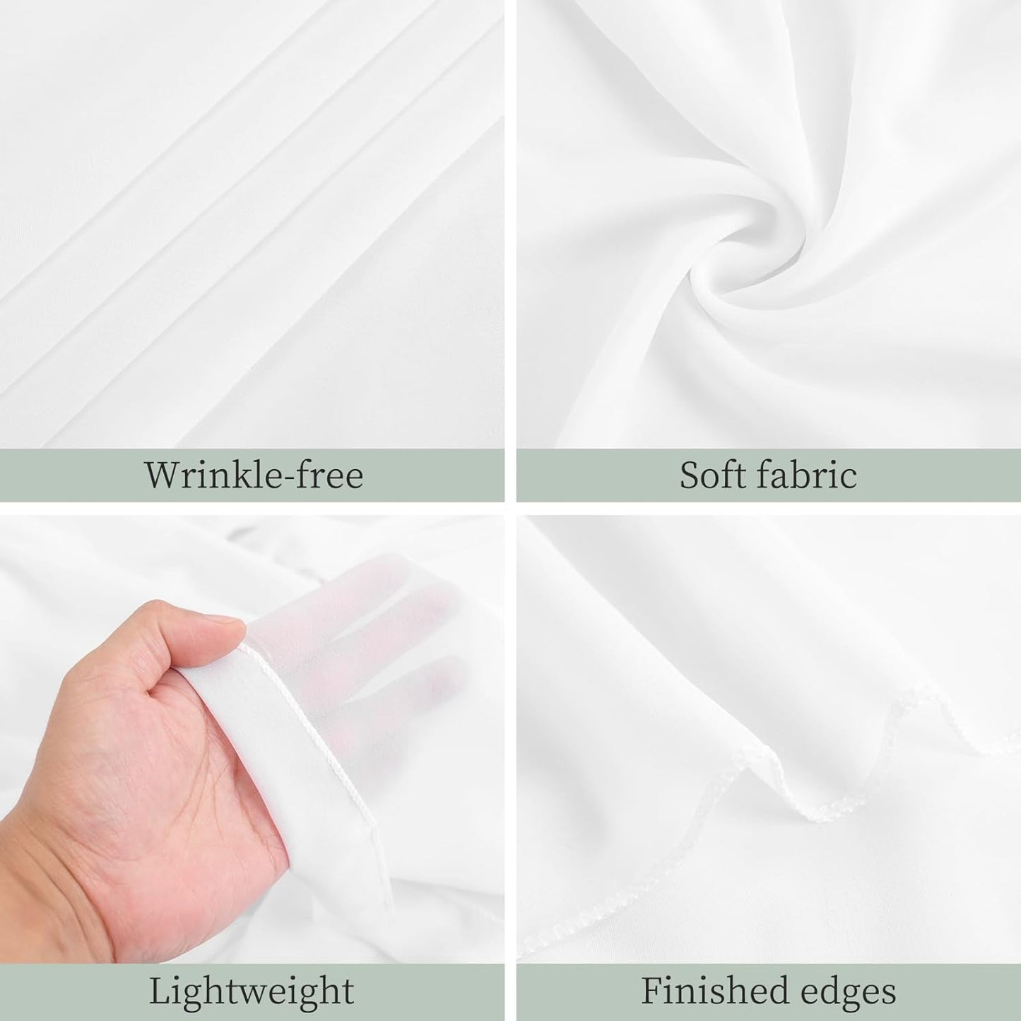 6 Panels White Wedding Ceiling Drapes 5ftx40ft Ceiling Drapes Chiffon Fabric Arch Draping Sheer Curtains Soft Drapery Draping Wedding Ceiling Decorations for Party Ceremony Stage Swag