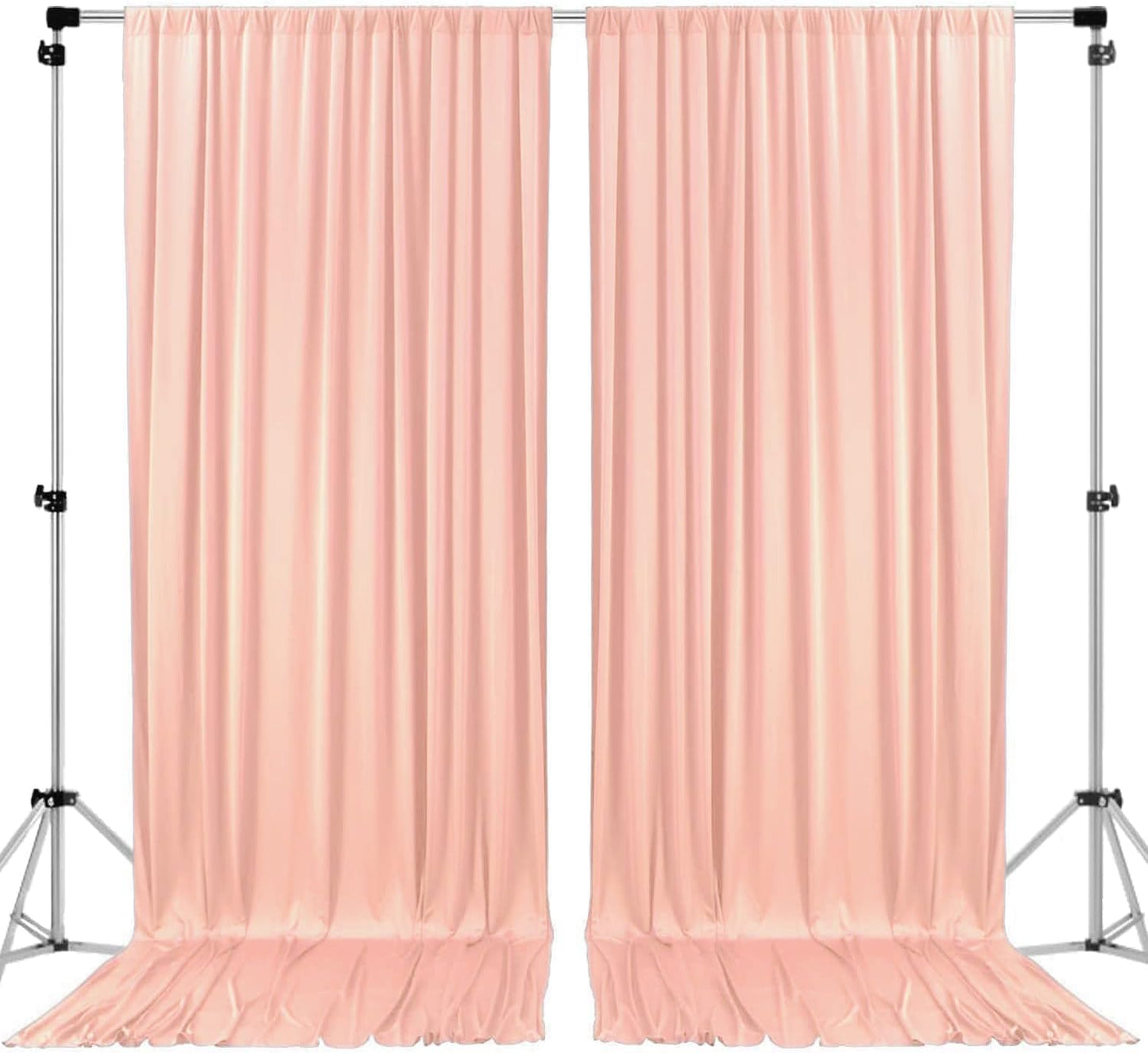 AK TRADING CO. 10 feet x 8 feet IFR Polyester Backdrop Drapes Curtains Panels with Rod Pockets - Wedding Ceremony Party Home Window Decorations - Peach