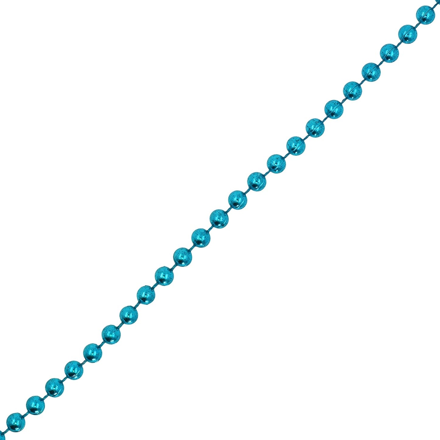 Mandala Crafts 4mm Faux Teal Pearl Beads Roll - 44 Yards Strand of Fake Pearls Chain Garlands Spool String for Christmas Tree, Wedding, Party, Vases, DIY Decoration
