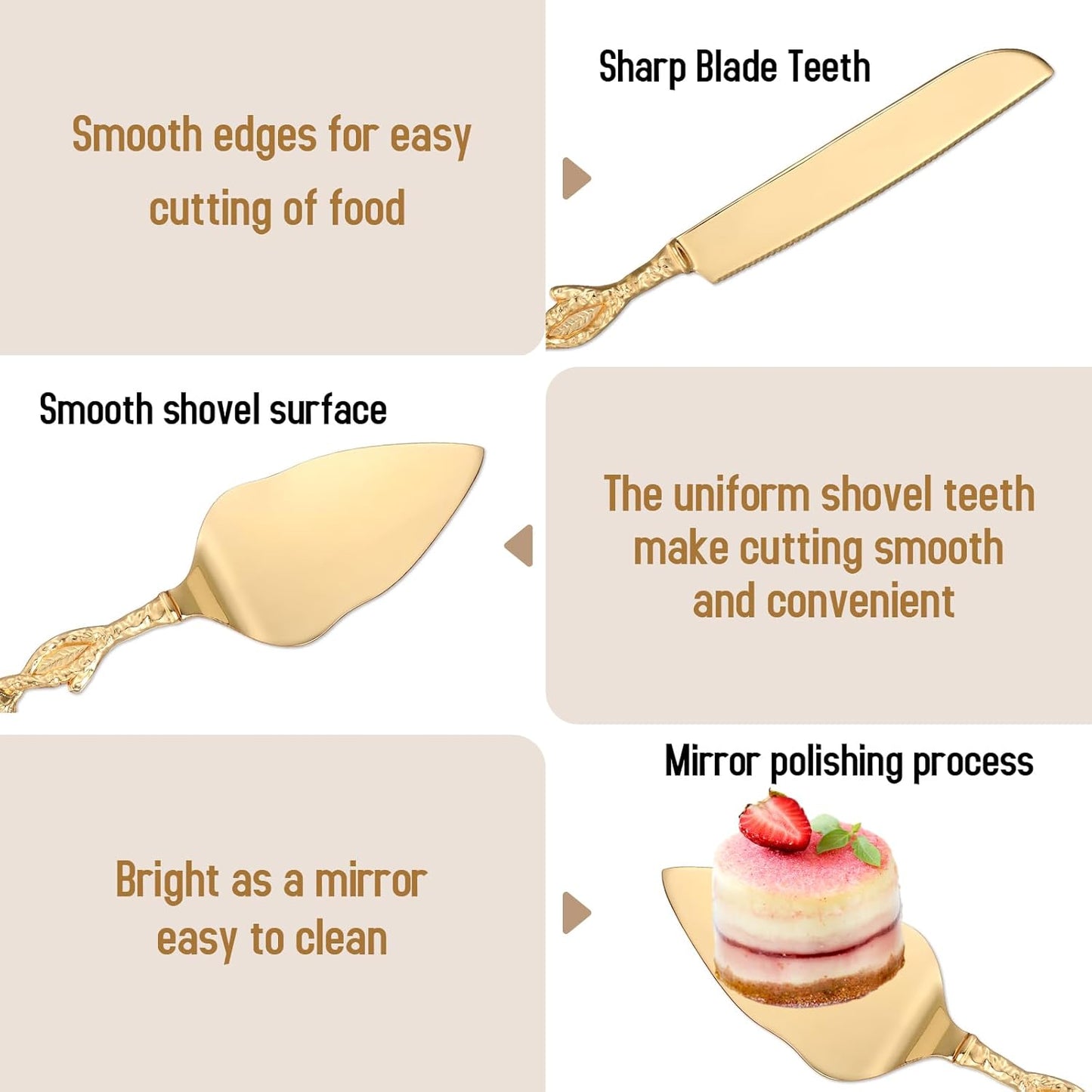 Cake Cutting Set for Wedding, Personalized Gold Cake Knife and Server Set, Custom Cake Serving Set, Engraved Pastry Pie Server Cake Pizza Cutter, Birthday Bridal Gift