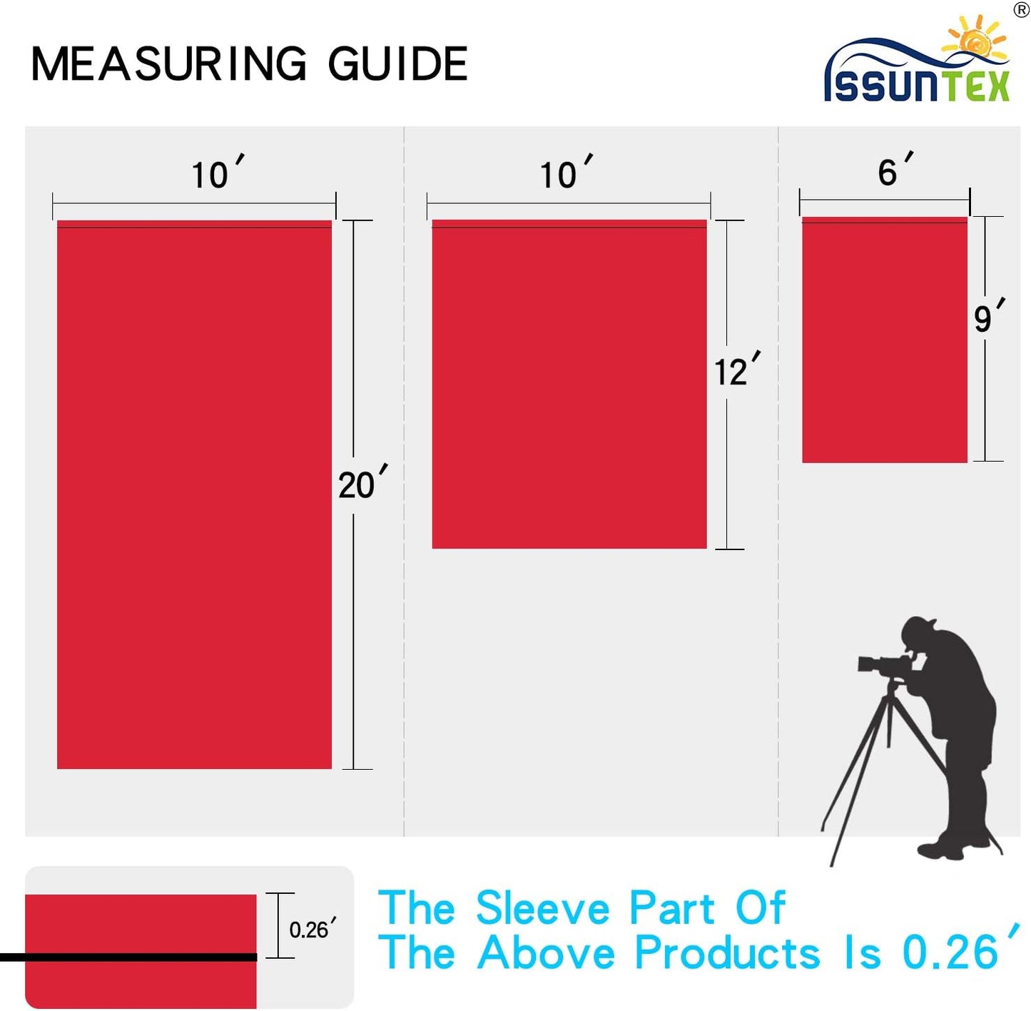 ISSUNTEX 6X9 ft Background Muslin Backdrop, Photo Studio, Collapsible High Density Screen for Video Photography and Television-Red