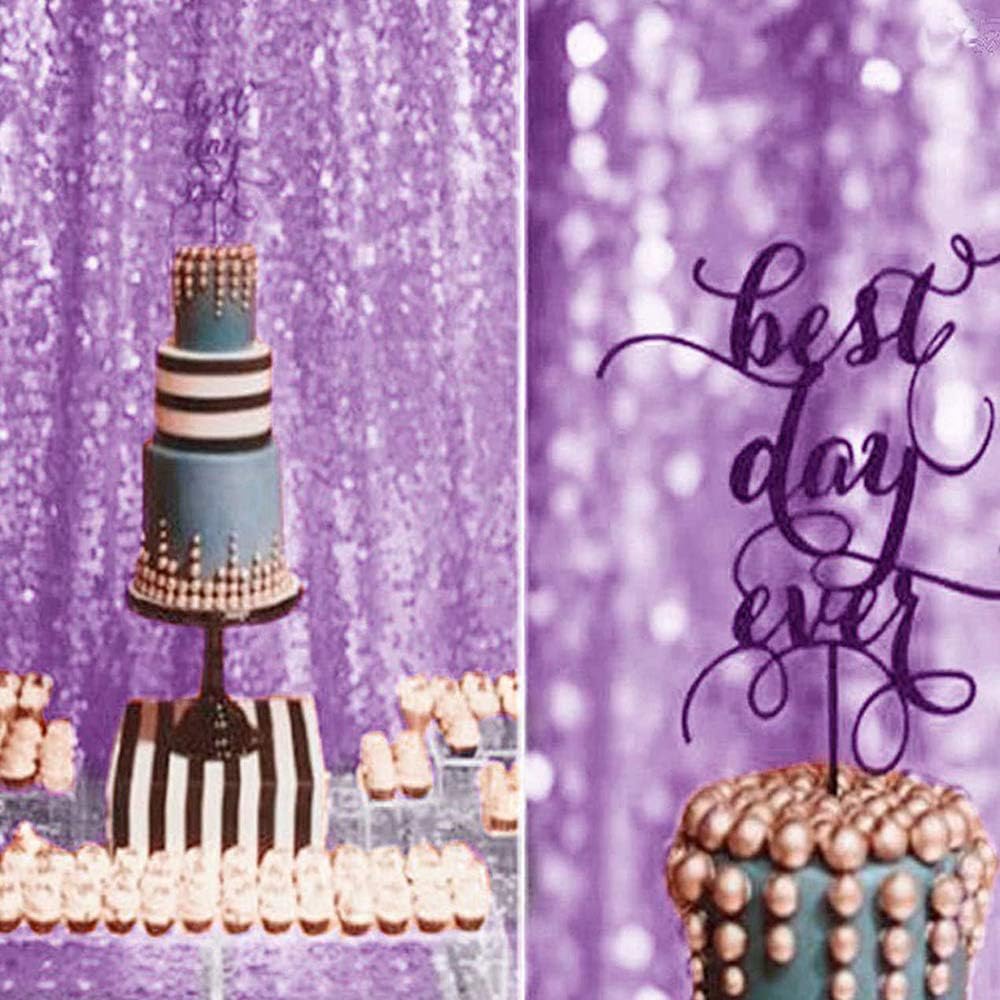 Eternal Beauty Lavender Sequin Backdrop, 8x8 Ft Glitter Background Curtains for Shimmer Photography Party Wedding Birthday Back Drop Decor