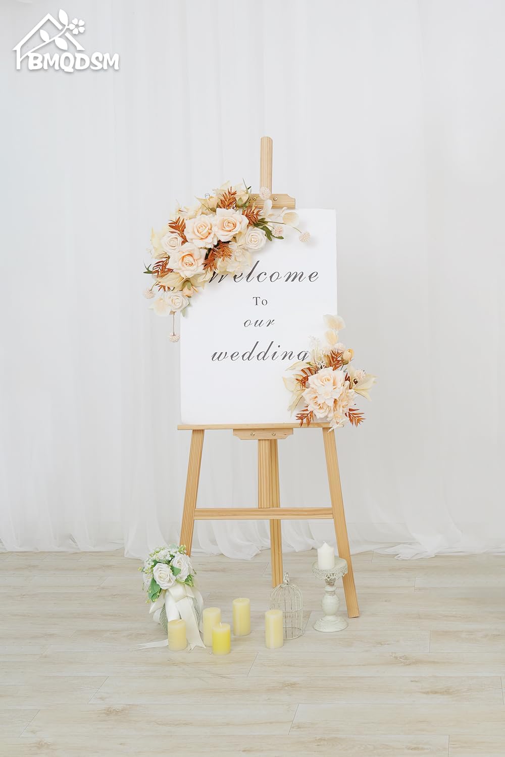 Pack of 2 Faux Flowers,Wedding Arch Flowers,Wisteria Hanging Flowers,Flower Garland Be Suited to Aisle Decorations for Wedding Ceremony(New Champagne)