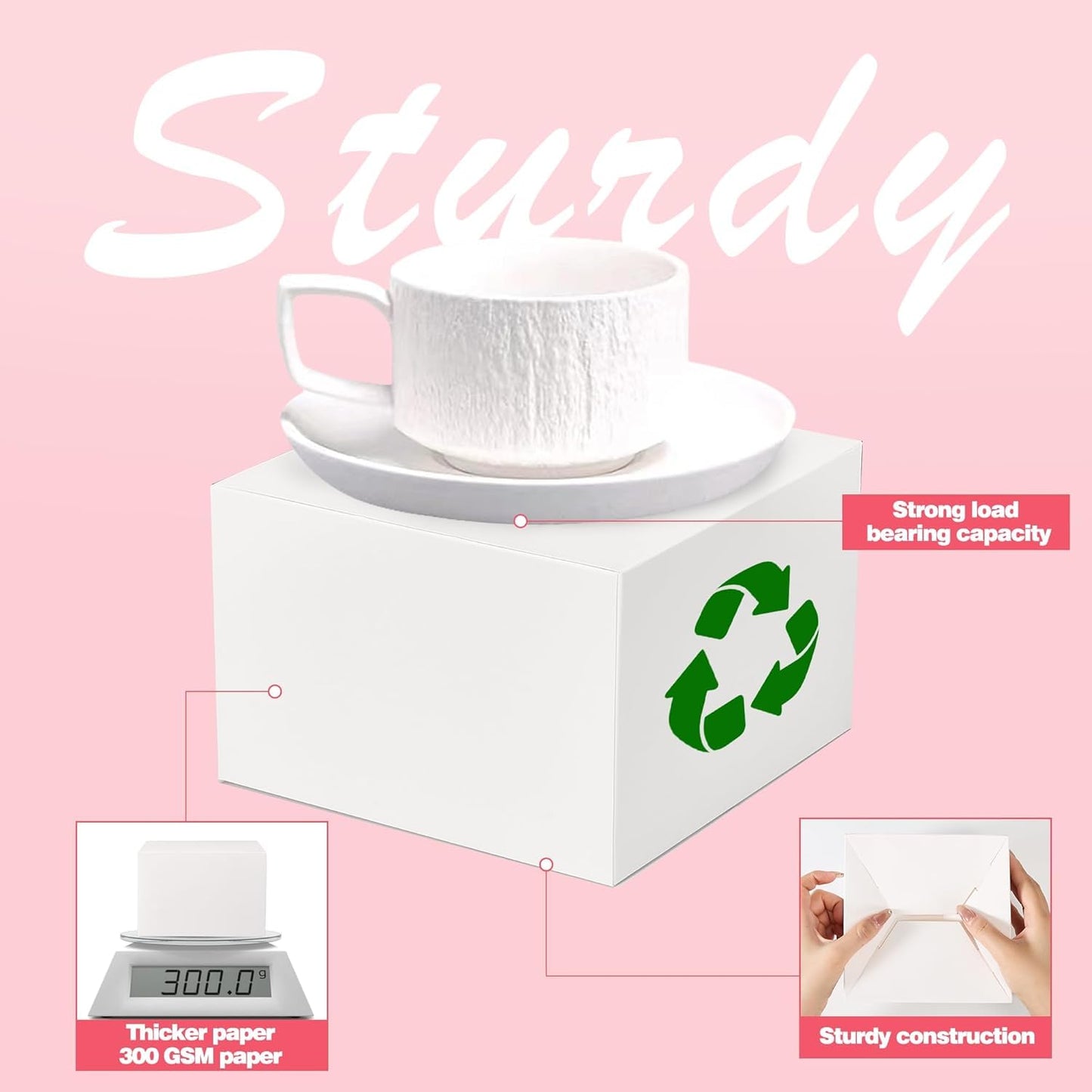 MESHA Gift Boxes 6x6x4'' 400 Pack White, Small Cardboard Gift Box with Lids Bridesmaid Proposal Gifts Box, Paper Gift Boxes Bulk for Present, Bridal, Wedding, Party, Groomsmen, Cupcake