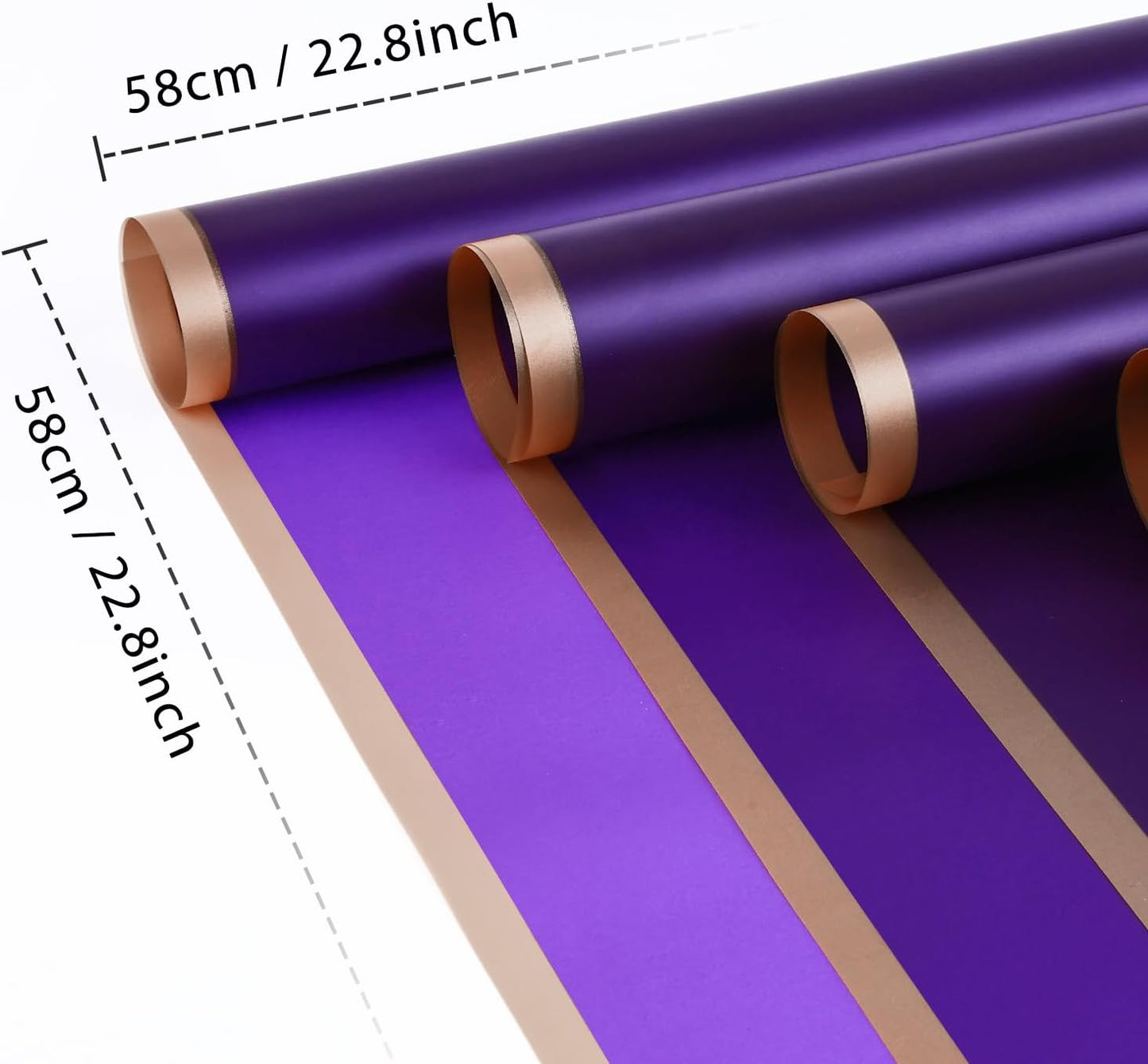 NESCCI 20 Sheets Flower Wrapping Paper - Waterproof Floral Bouquet Wrapping Paper, Florist Supplies Packaging Paper for Wedding Birthday Gift DIY (Deep purple)