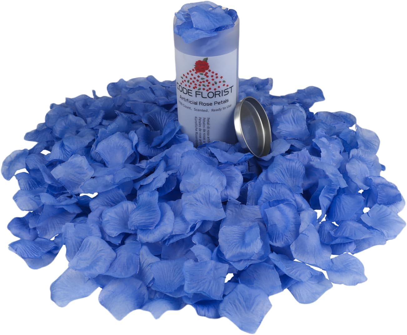 CODE FLORIST 1500 PCS Light Blue Silk Rose Petals for Valentine's Day,Romantic Night,Wedding,Proposal Anniversary Flower Decorations(Separated,Scented)