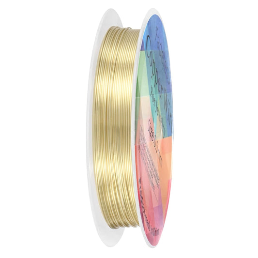 0.5 mm/24 Gauge Copper Wire for Jewelry Making, 20.3FT Copper Beading Craft Wire for Jewelry/Weaving/DIY Crafting/Planting, Color-Retaining [6.2M, Light Golden]