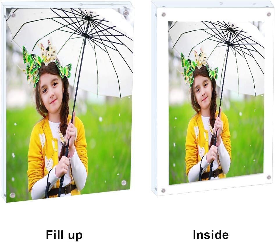 Premium Acrylic Picture Frame 4x6-3 Pack Gift Box Package, Clear Free Standing Desktop Double Sided Best Gift for Family, Perfect Decorate Birthday Wedding Party - Free Soft Microfiber