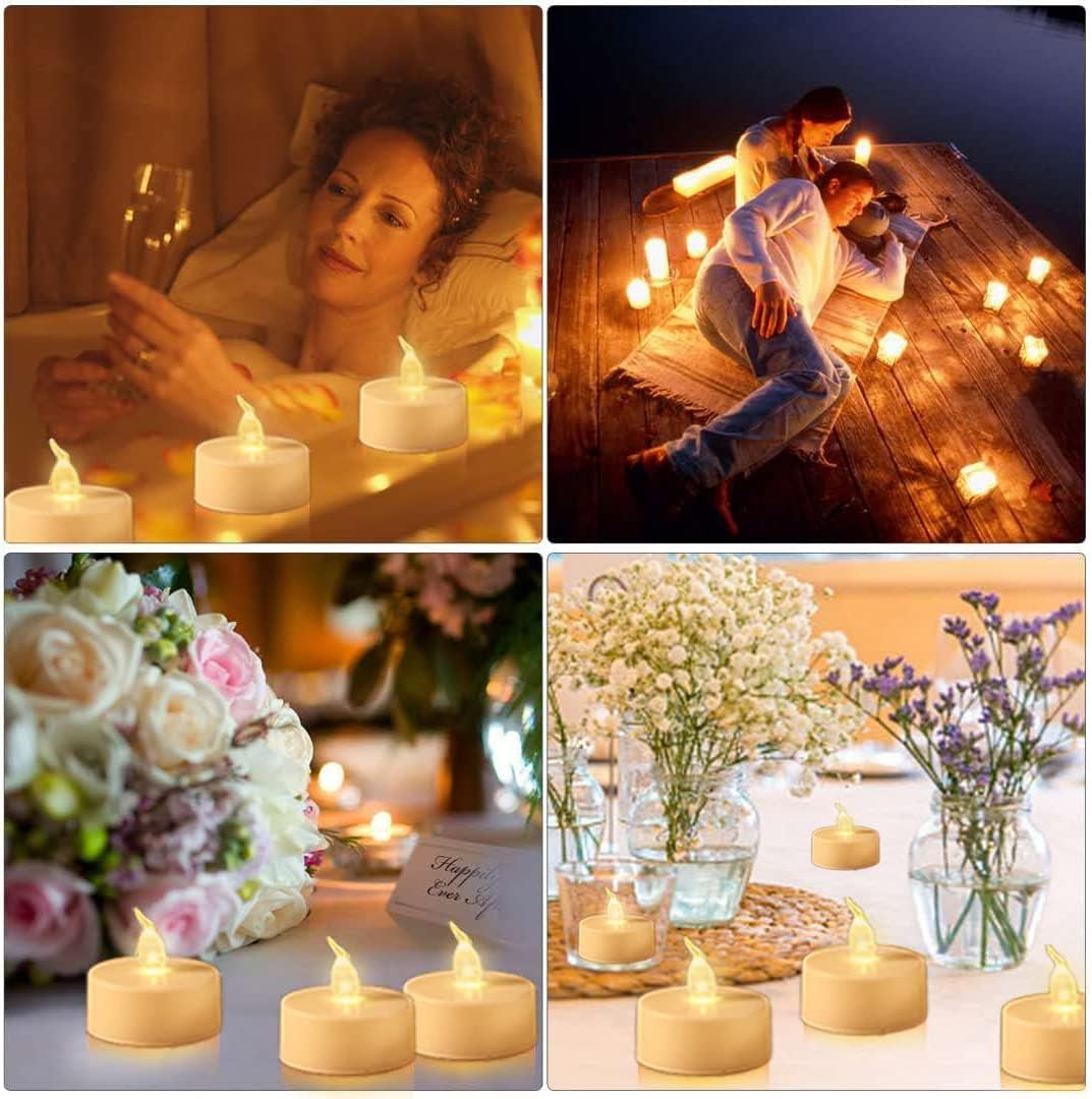 LED Tea Lights Candles- 50PACK Flameless Candles Realistic and Bright Flickering Long Lasting 200Hours for Holiday Celebration,Party, Home Decoration Warm White,Battery Operated