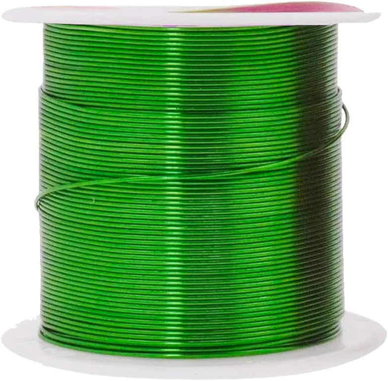 Mandala Crafts 22 Gauge Anodized Aluminum Craft Wire for Jewelry Making - 450 FT Colored Flexible Silver Black Gold Purple Red Kelly Green Wire - Bendable for Bonsai Armature Crafting Sculpting