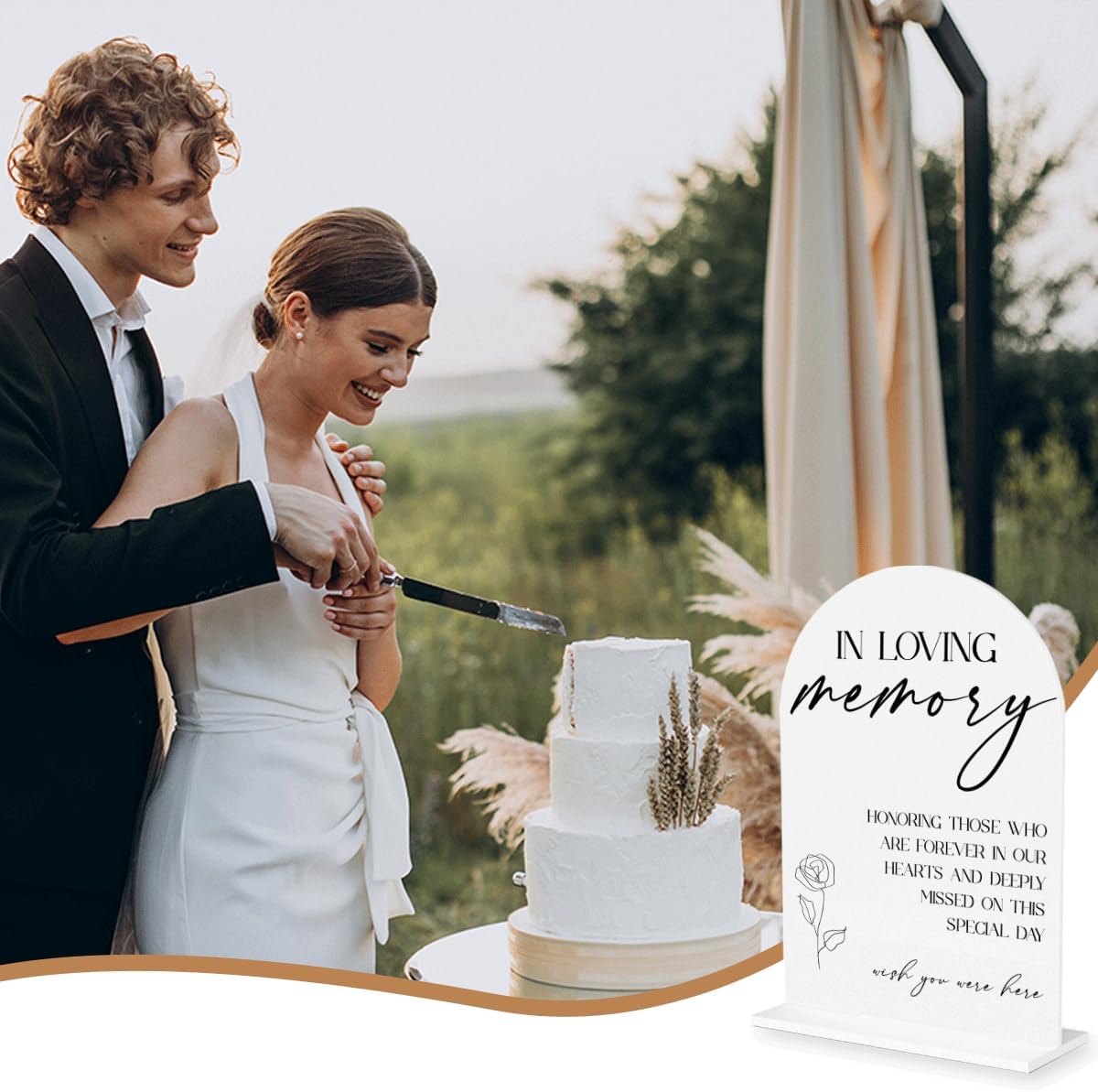 In Loving Memory Wedding Sign, In Memory Wedding Sign for Engagement Bridal Shower Decor fo Ceremony Reception Party, Weddings Table White Acrylic Sign