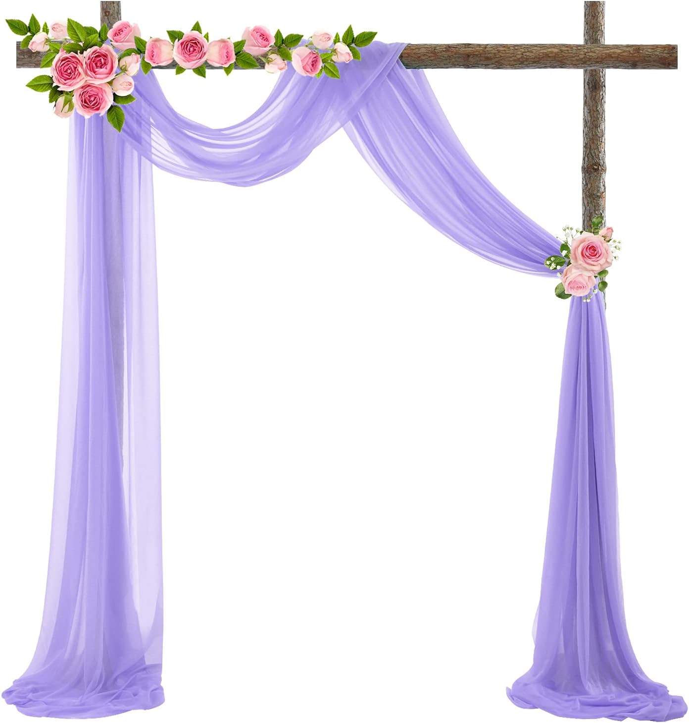 Wedding Arch Draping Fabric Lavender Purple Sheer Wedding Arch Drapes for Ceremony Bridal Party 19Ft Length x 28" Width 1Panel