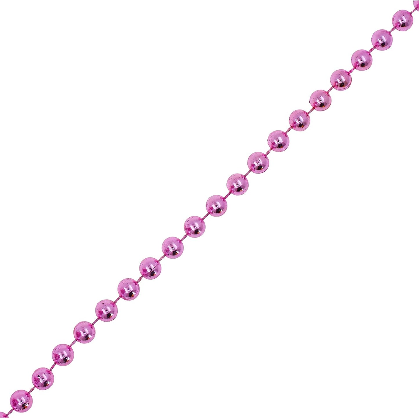 Mandala Crafts 8mm Faux Pink Pearl Beads Roll - 20 Yards Strand of Fake Pearls Chain Garlands Spool String for Christmas Tree, Wedding, Party, Vases, DIY Decoration