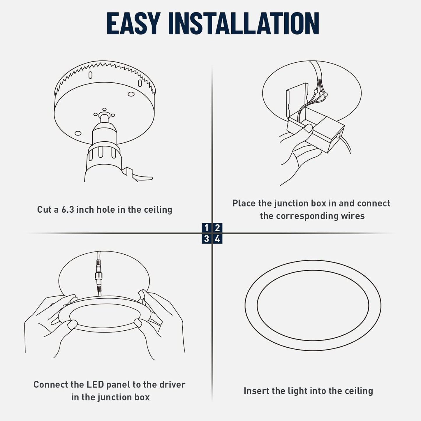 12 Pack Recessed Lighting 6 Inch with Junction Box, 5CCT 6 Inch Brushed Nickel LED Recessed Lights Dimmable 2700K-6000K, 15W 1200lm Ultra Thin Recessed Lighting - ETL and Energy Star Certified