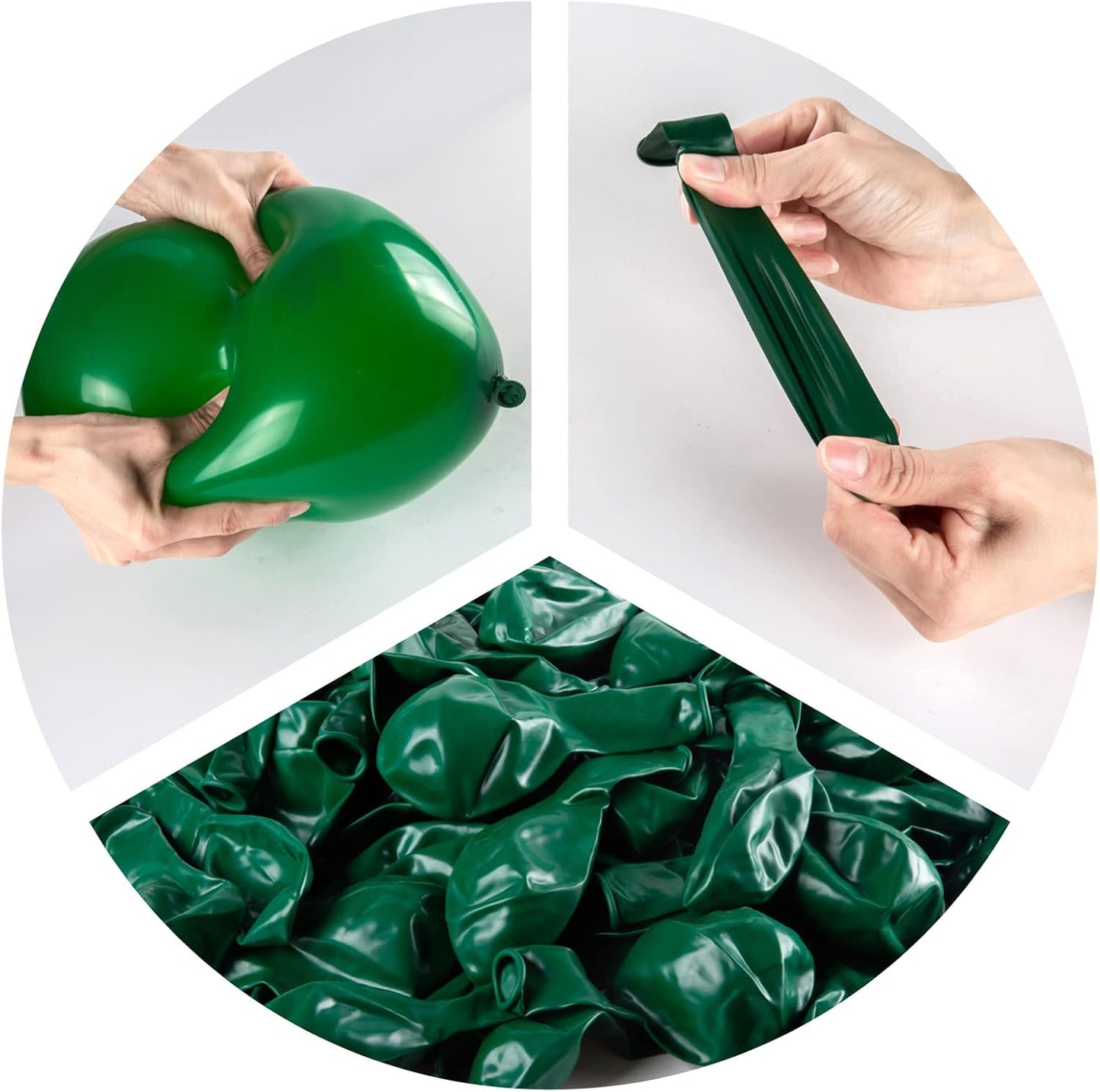 100pcs Dark Green Balloons, 12 inch Green Latex Party Balloons Helium Quality for Birthday Party, Dinosour Masquerade,Baby Shower,Wedding Christmas Party Decoration (with Ribbon)…