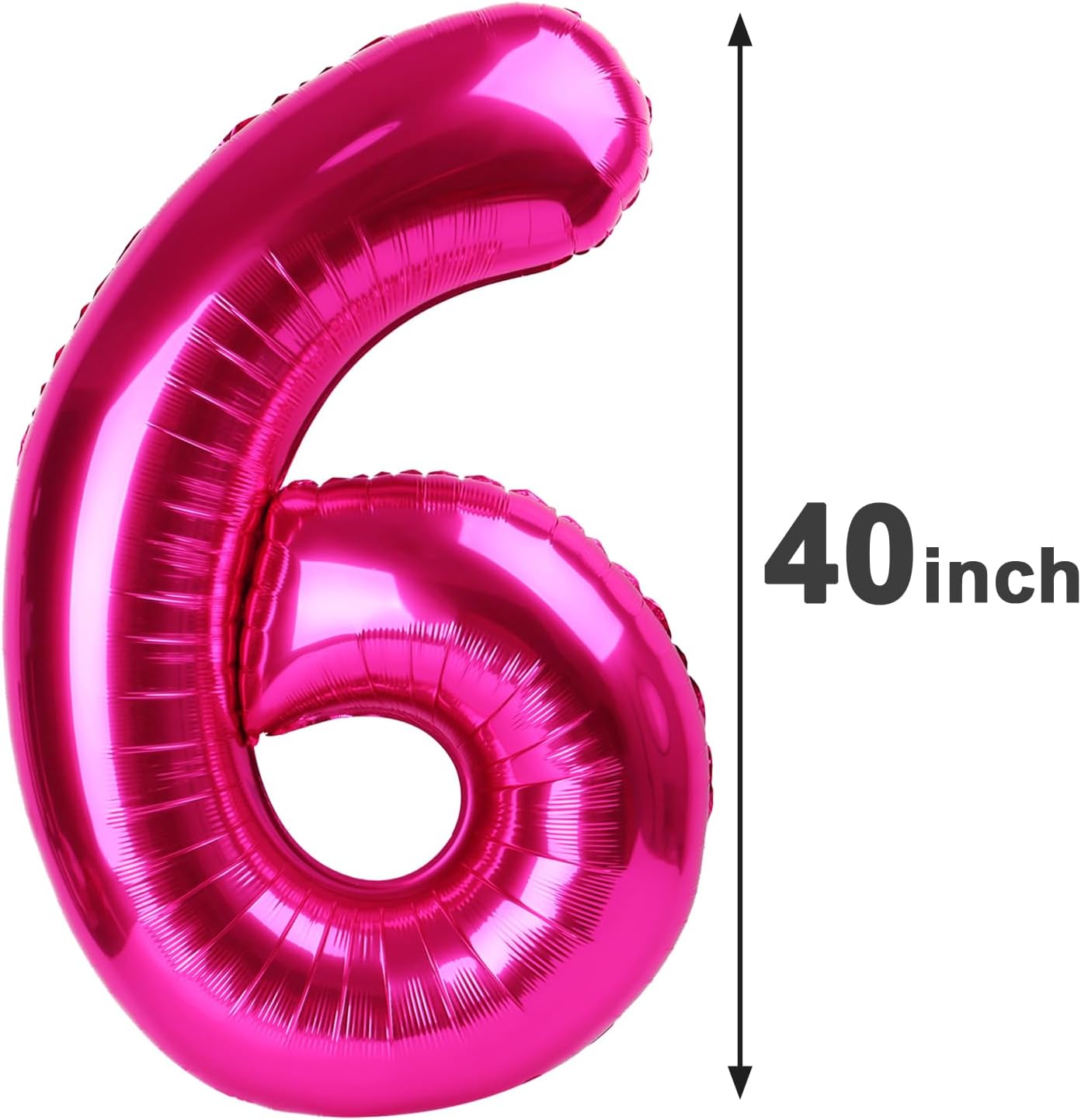 40 Inch Hot Pink Mylar Foil Number 60 Birthday Balloon, Digital Balloons for 60 Party Decorations Supplies, Big Helium Balloon Numbers for 60 Men Women Anniversary