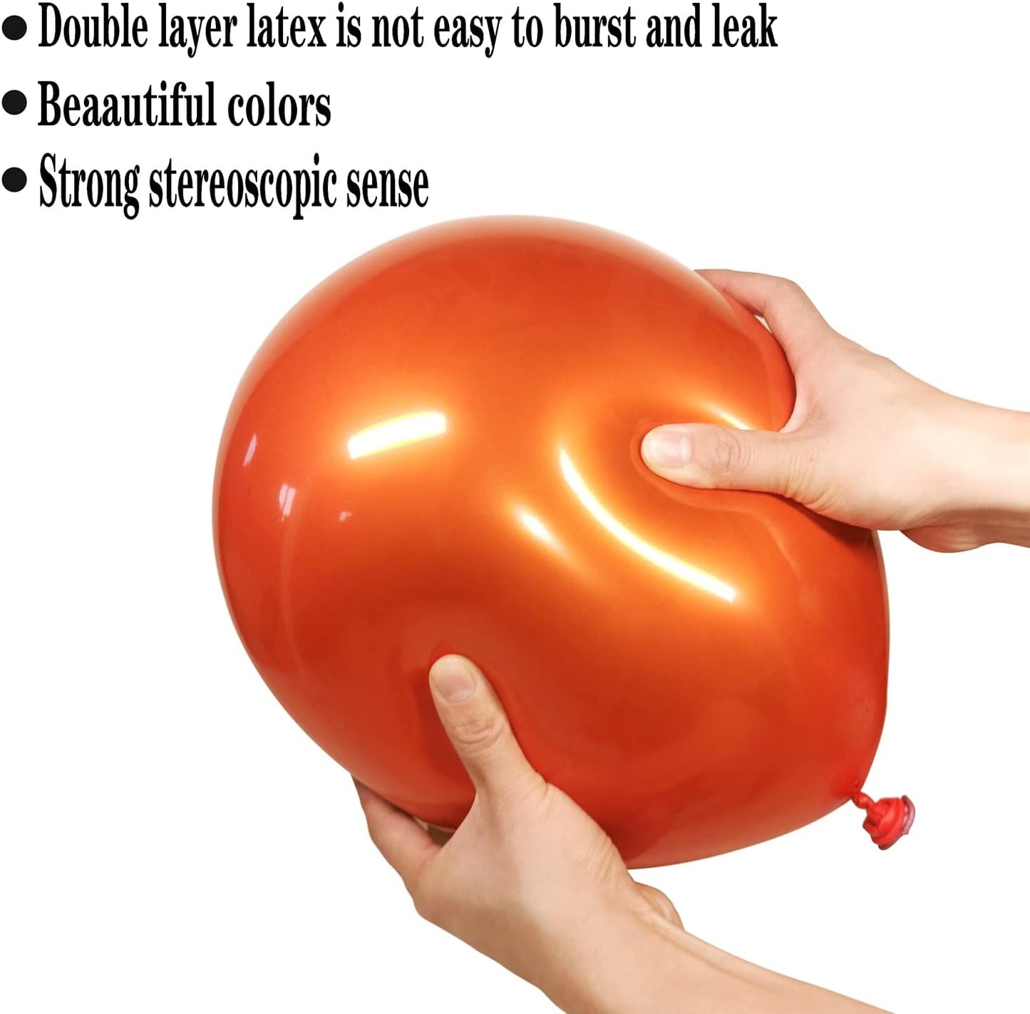 Metallic Orange balloons, 50pcs 10 inch burnt orange balloons, double layer orange balloon are more durable, suitable for wedding, birthday party balloon decoration.