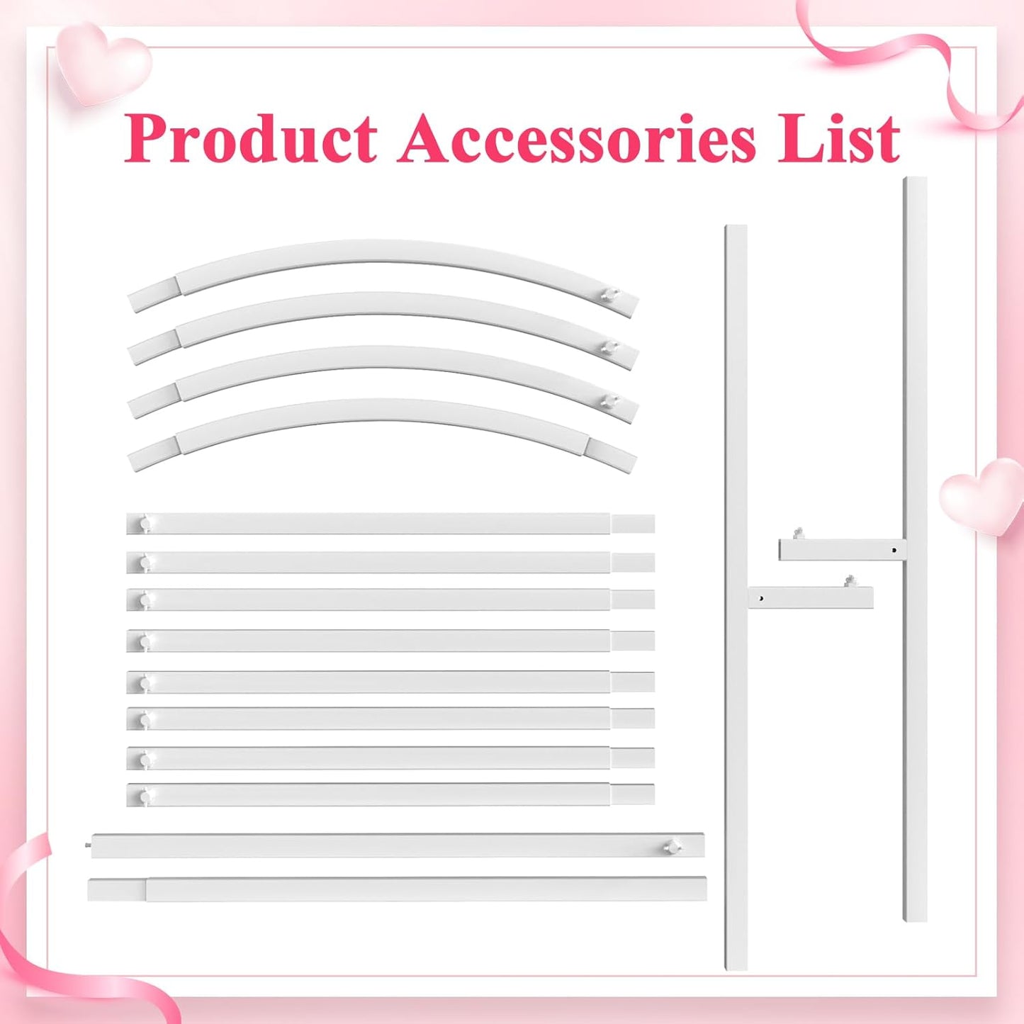 Wokceer Wedding Arch Backdrop Stand, 6 FT Square White Metal Arch Backdrop Stand for Wedding Ceremony Photo Booth, Outdoor Indoor Birthday Party, Garden Floral Balloon Arch Decoration