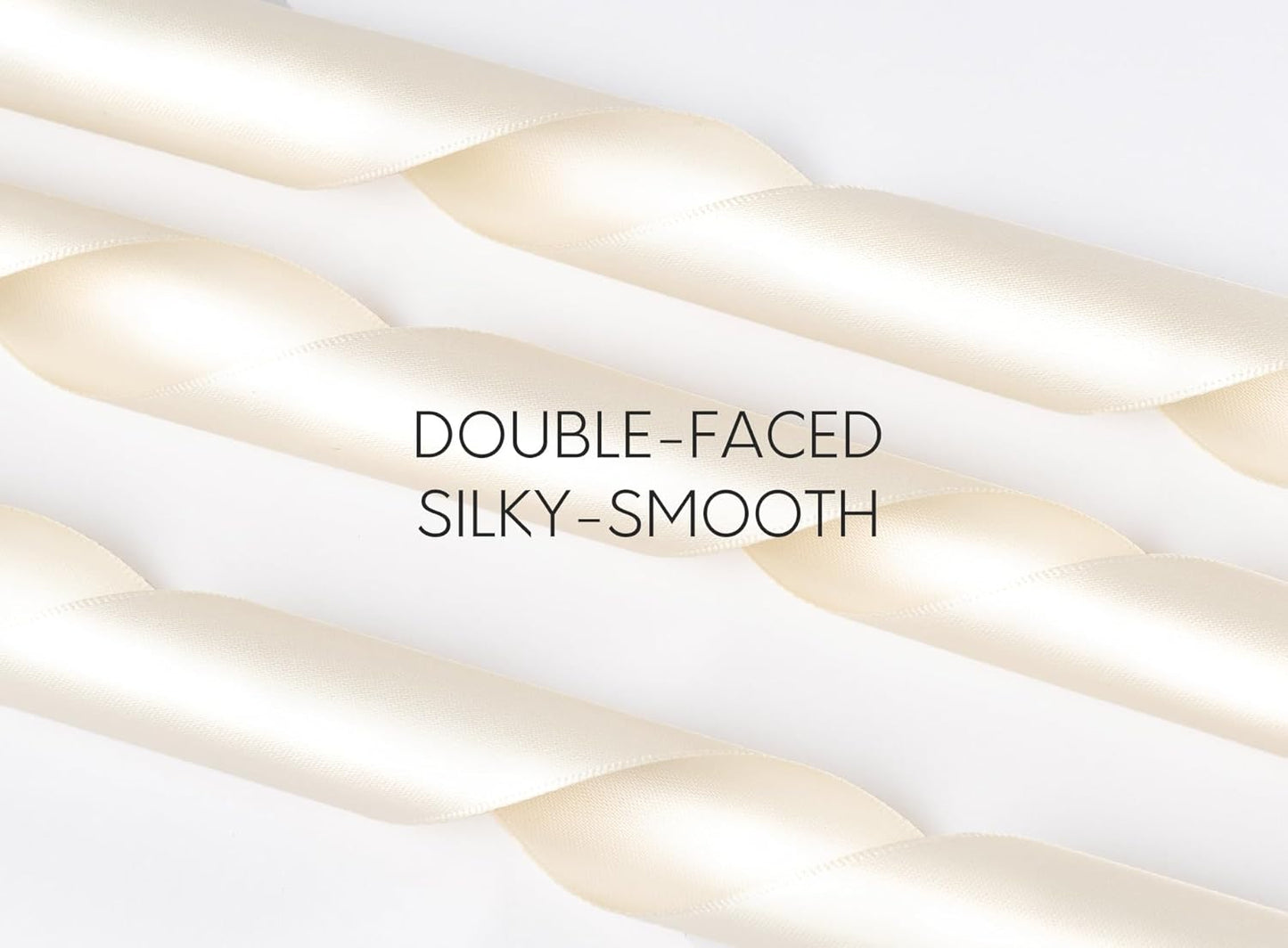 Ivory Satin Ribbon 1-1/2 Inch x 50 Yards Double-Faced Polyester Cream Ribbons for Christmas Gift Wrapping Bows Crafts Floral Bouquet Wedding Invitations