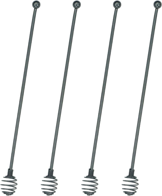 Coffee Stir Sticks,BURLIHOME Specialty Spoons Stainless Steel Spherical Mixing Spoon Solid/Hollow Swizzle Sticks For Drink/Cocktail/coffee,Home Bar Party Supply,Black-4 Pieces.