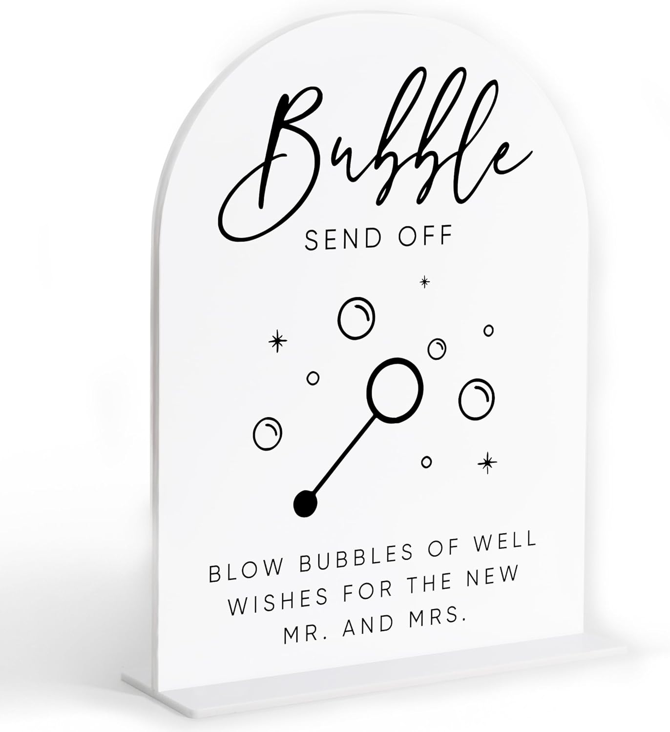 Bubble Send Off Sign for Wedding, White Arch Acrylic Sign, Wedding Reception Decorations, Bridal Shower Decor, Engagement Party Decor, Centerpiece Table Decorations Party for Bride and Groom-20