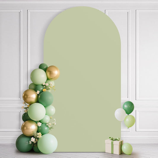 Ledido Wedding Arch Backdrop Cover 6FT Arch Covers Fitted Stretchy Spandex Round Top Stand Backdrop Cover for Wedding Banquet Ceremony Birthday Party Baby Shower Event Decoration,Green