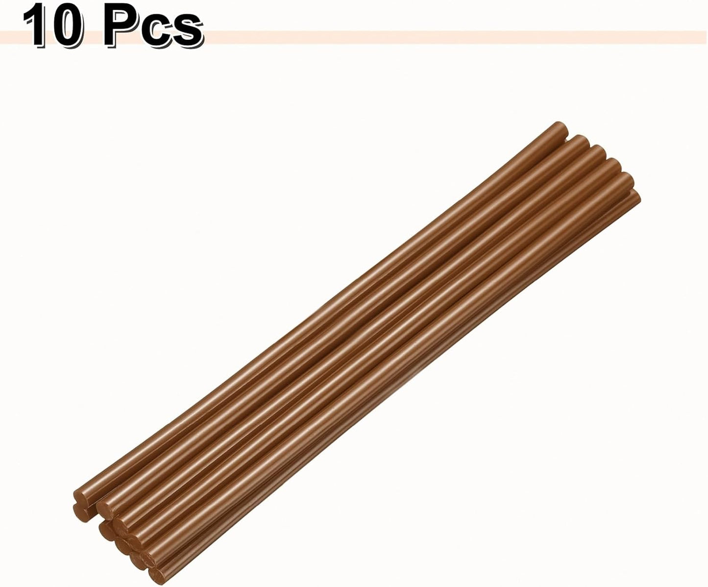 HARFINGTON 10pcs Hot Glue Sticks 0.28" Dia x 9.84" Long EVA Mini Hot Melt Adhesive Glue Stick for Hot Melt Gun Wood Plastic Glass Flowers Fabrics Foam, Brown