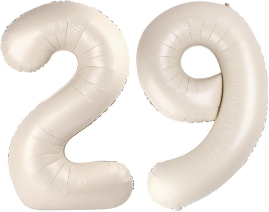 Foil 40 Inch Big Cream White 29 92 Balloon Number, Giant Happy 29 92 Birthday Party Supplies, Large 29 92 Balloons Anniversary Party Engagement Decorations