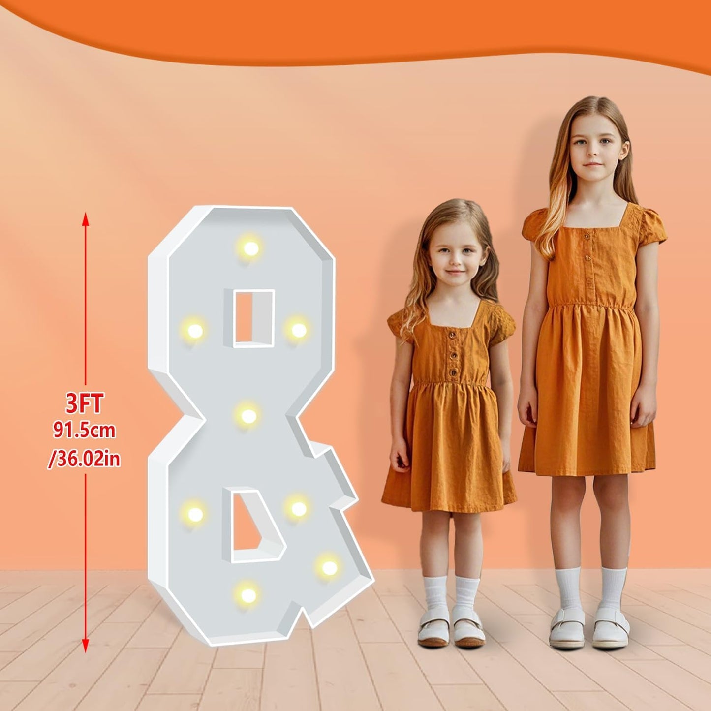 3FT Marquee Light Up Letters Sign &, Big Mosaic Balloon Frame Letter for Party, 3 Feet Tall Giant Letter Sign for Balloons Birthday Anniversary Engagement Wedding Decorations