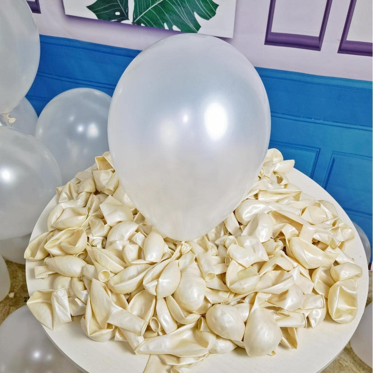 300 Pack White Pearl Balloons 12 inch Pearl White Latex Party Balloon Bulk for Various Party Events Decorations