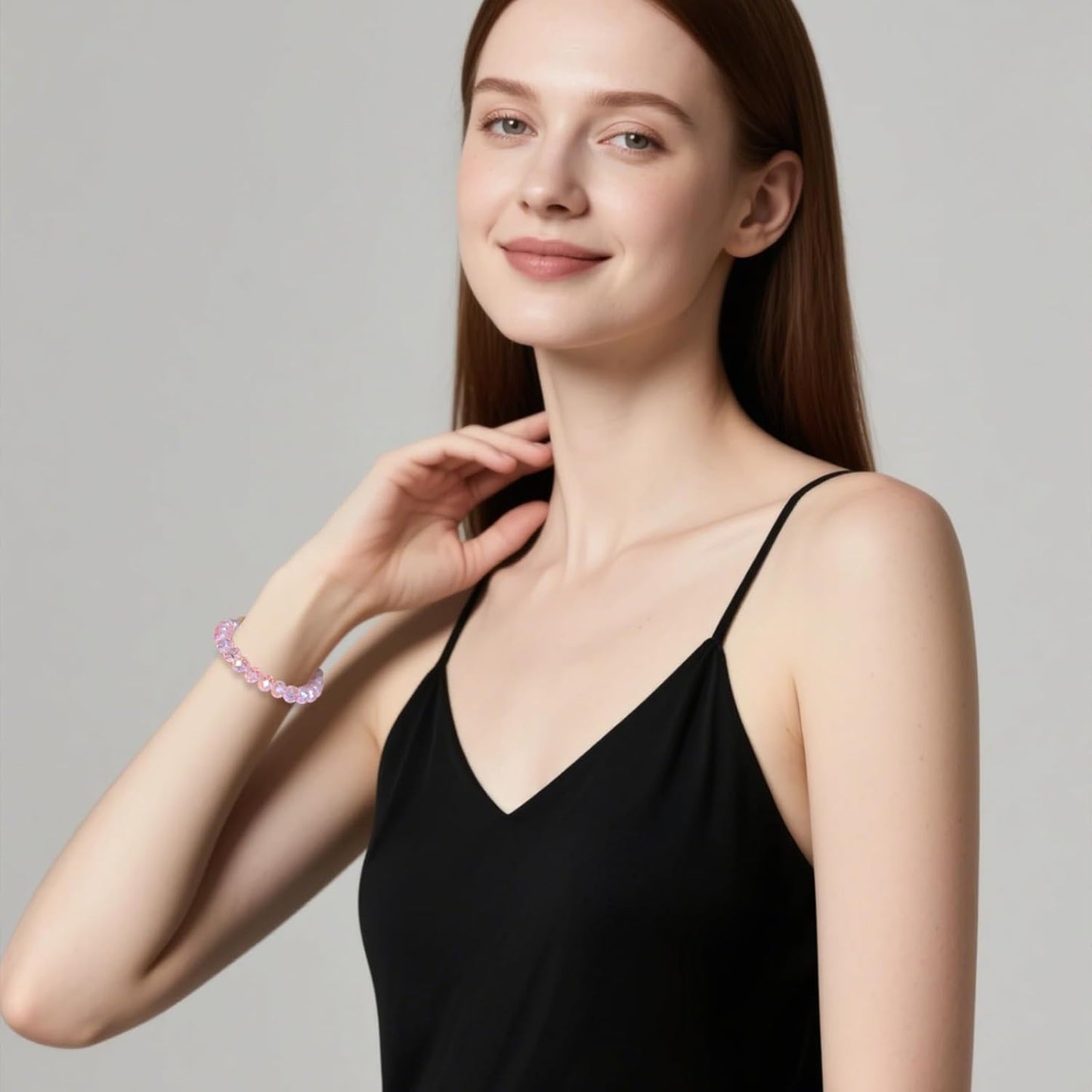 1200Pcs 4mm Crystal Glass Beads for Jewelry Making Beads for Bracelets Necklace Pendants Making Supplies(Pink)